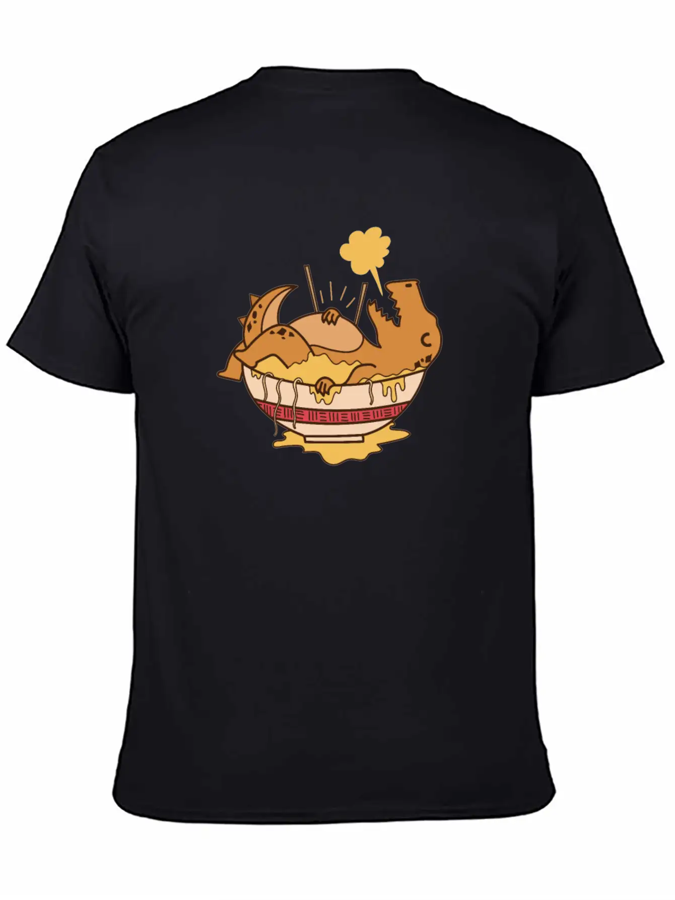 Dino Lying In Pasta Dish Dinosaur Soft Cotton Short Sleeve Tee ¨C Unisex Wardrobe Staple