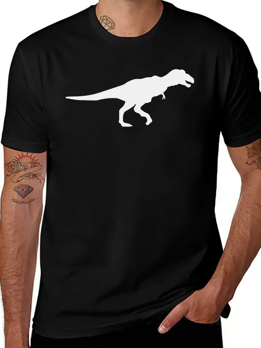 Dinosaur Vector Silhouette Basic Graphic T-Shirt ¨C Daily Comfort In Soft Cotton