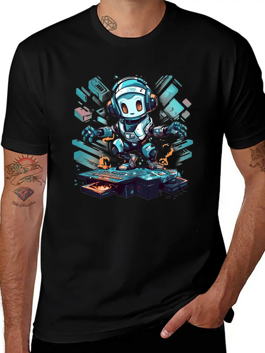 Disco Bot Groove Essential Cotton Tee For Daily Outfits ¨C Unisex Style