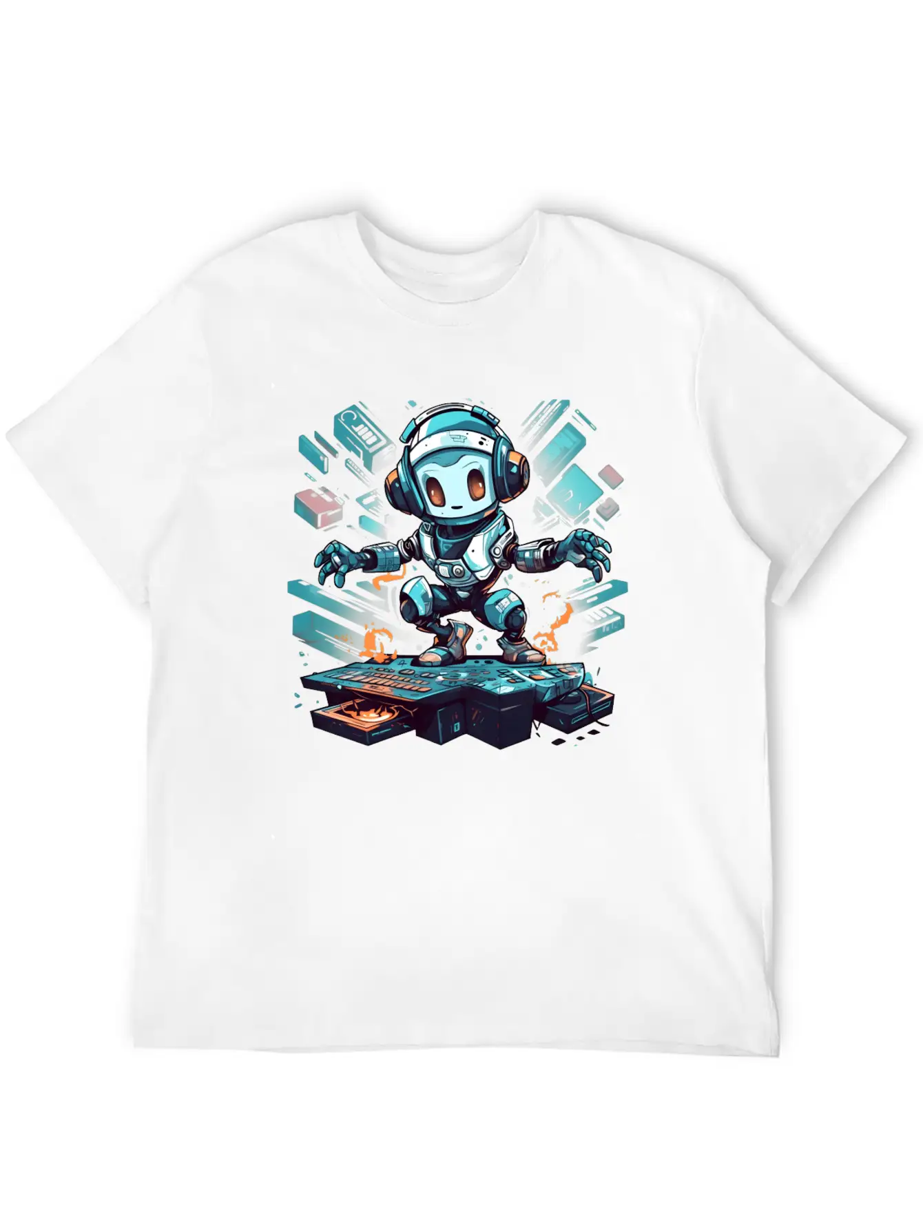Disco Bot Groove Essential Cotton Tee For Daily Outfits ¨C Unisex Style