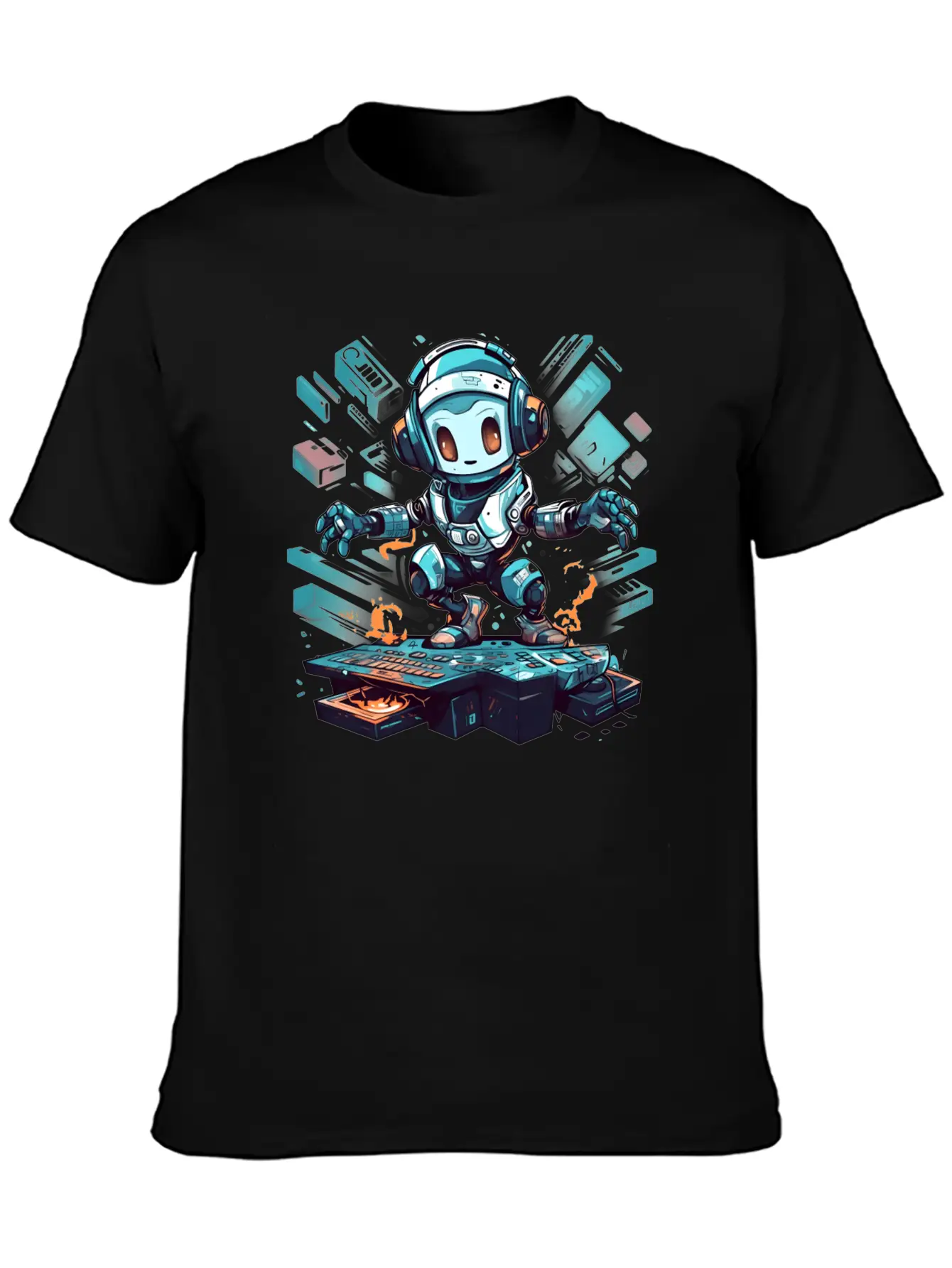Disco Bot Groove Essential Cotton Tee For Daily Outfits ¨C Unisex Style