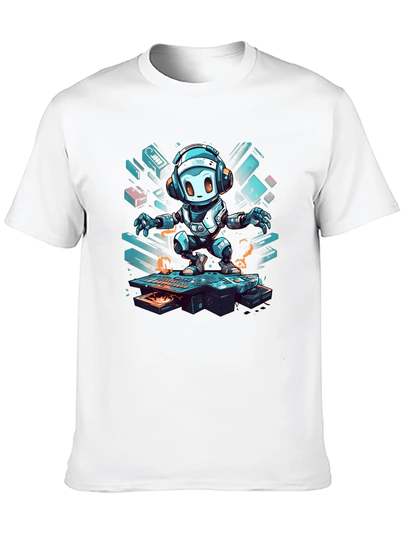 Disco Bot Groove Essential Cotton Tee For Daily Outfits ¨C Unisex Style