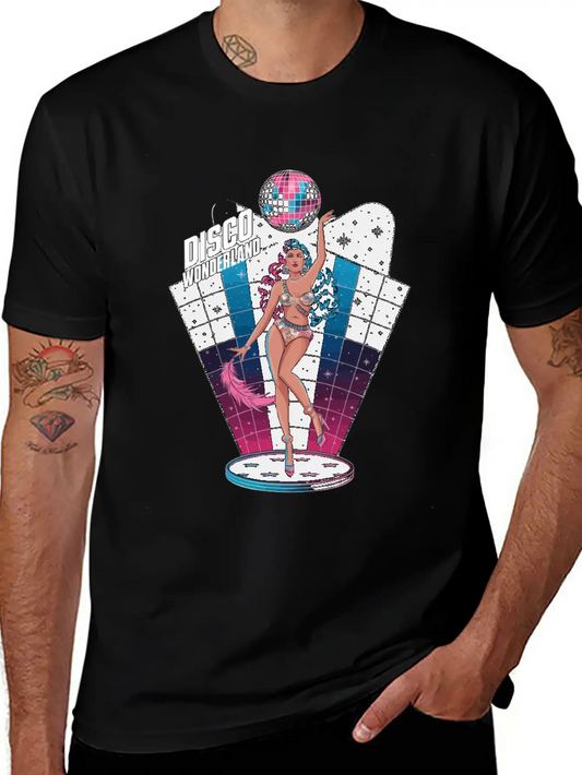 Disco Wonderland Retro Vibes Glamour Dance Fever Essential Cotton Tee For Daily Outfits ¨C Unisex Style