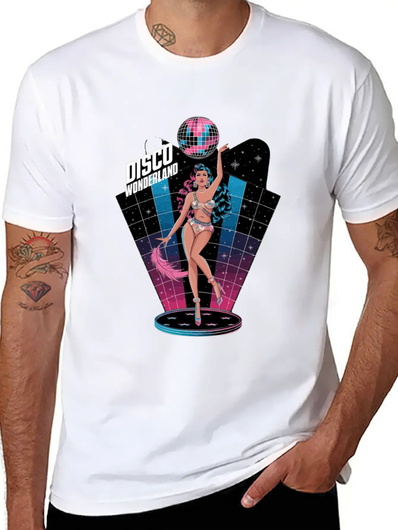 Disco Wonderland Retro Vibes Glamour Dance Fever Essential Cotton Tee For Daily Outfits ¨C Unisex Style