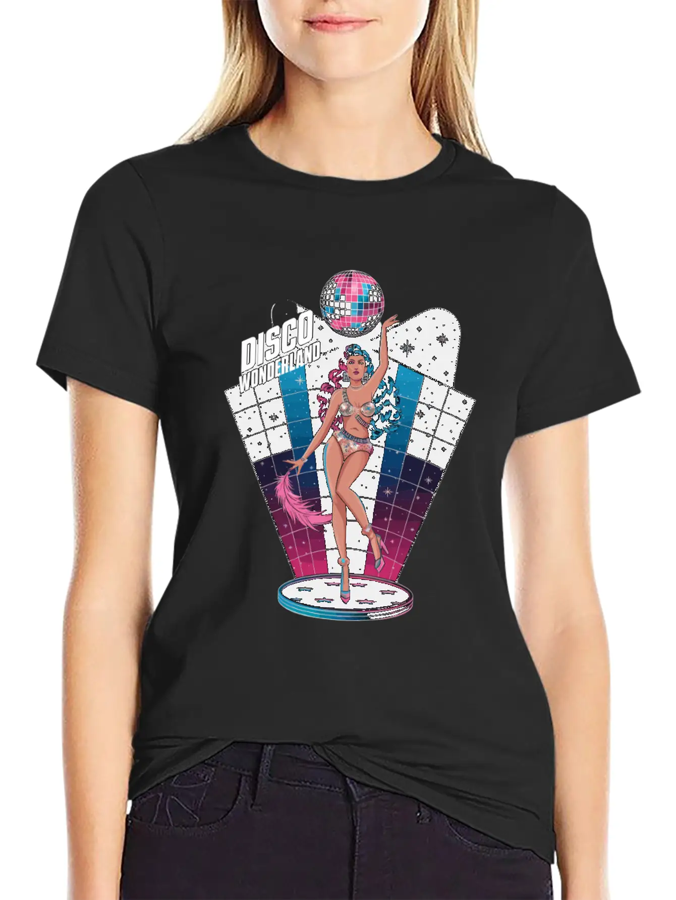 Disco Wonderland Retro Vibes Glamour Dance Fever Essential Cotton Tee For Daily Outfits ¨C Unisex Style