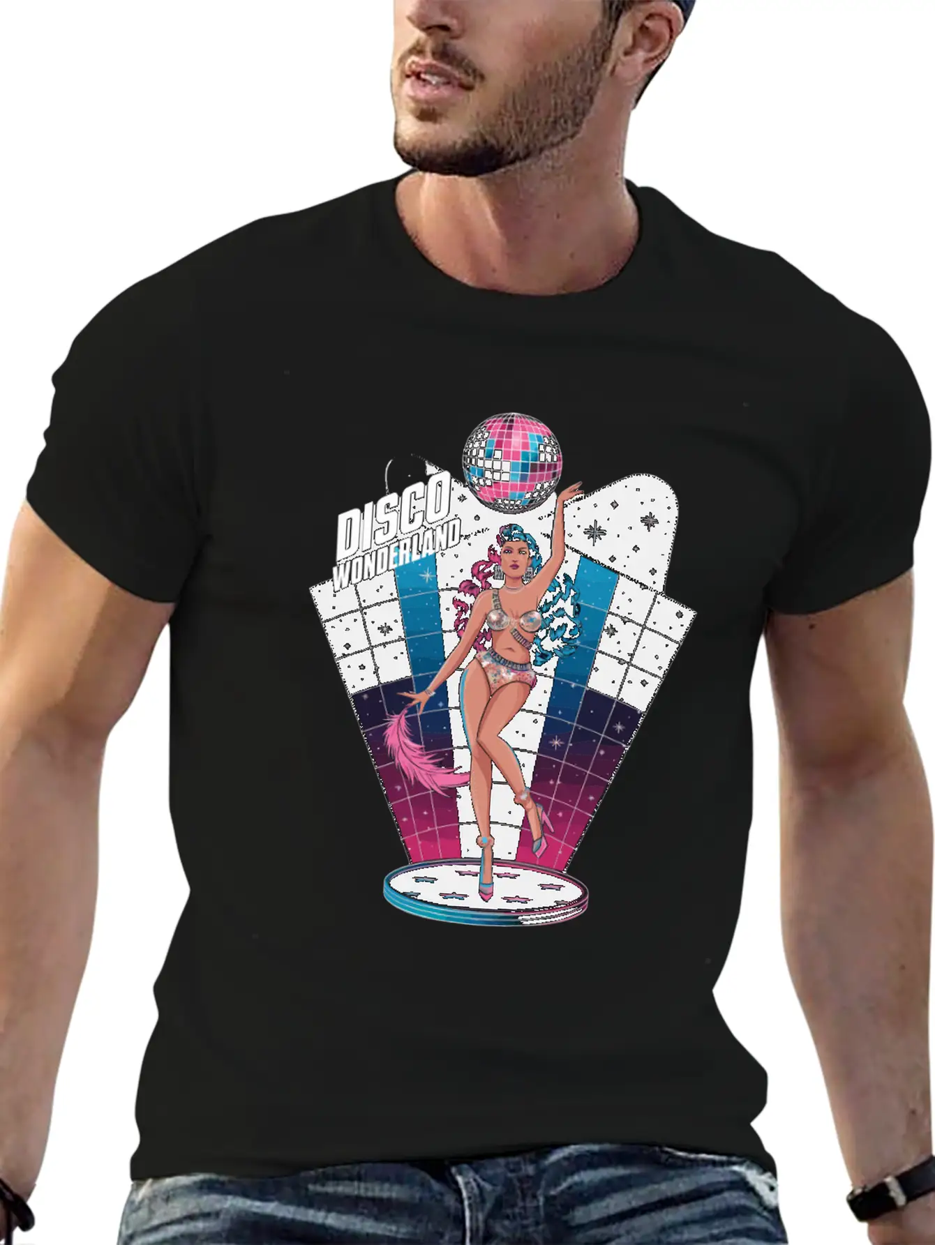 Disco Wonderland Retro Vibes Glamour Dance Fever Essential Cotton Tee For Daily Outfits ¨C Unisex Style