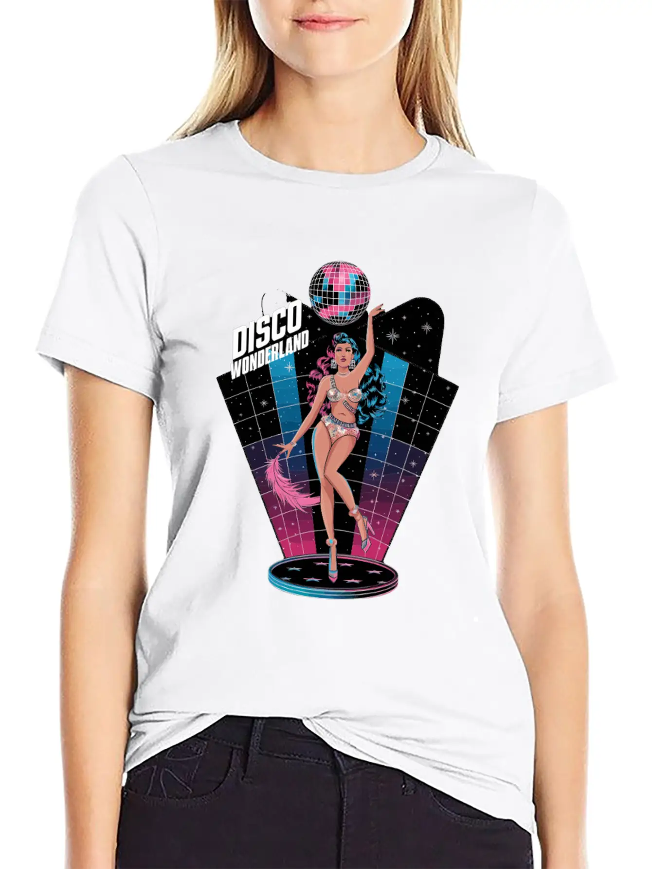 Disco Wonderland Retro Vibes Glamour Dance Fever Essential Cotton Tee For Daily Outfits ¨C Unisex Style