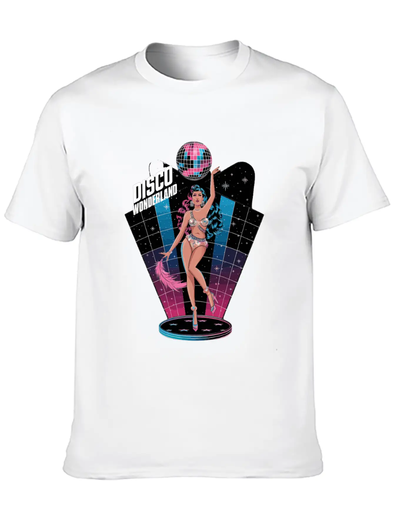Disco Wonderland Retro Vibes Glamour Dance Fever Essential Cotton Tee For Daily Outfits ¨C Unisex Style
