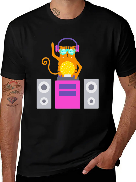 DJ Cat Basic Graphic T-Shirt ¨C Daily Comfort In Soft Cotton