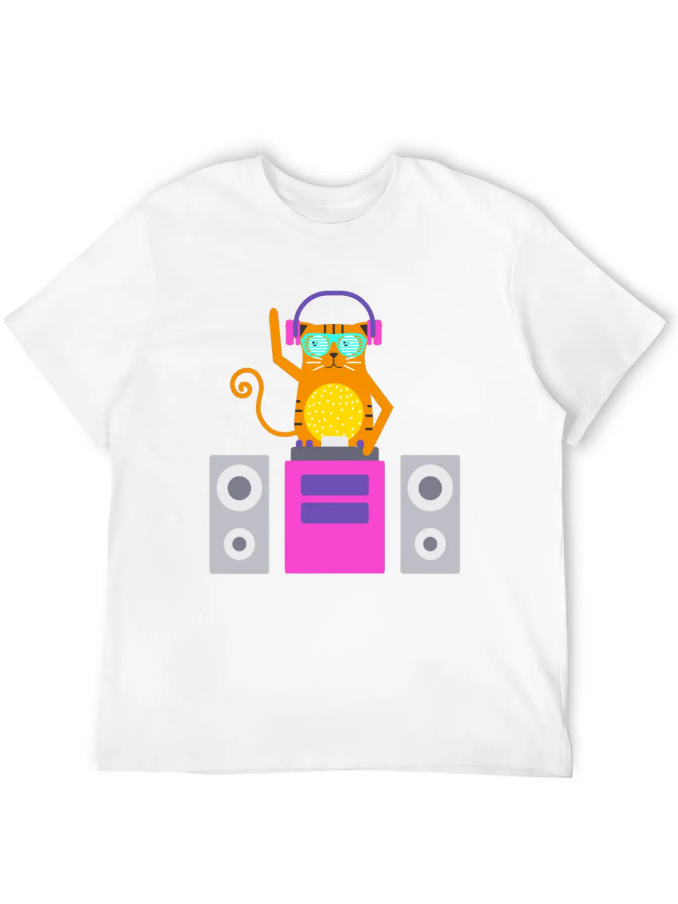 DJ Cat Basic Graphic T-Shirt ¨C Daily Comfort In Soft Cotton