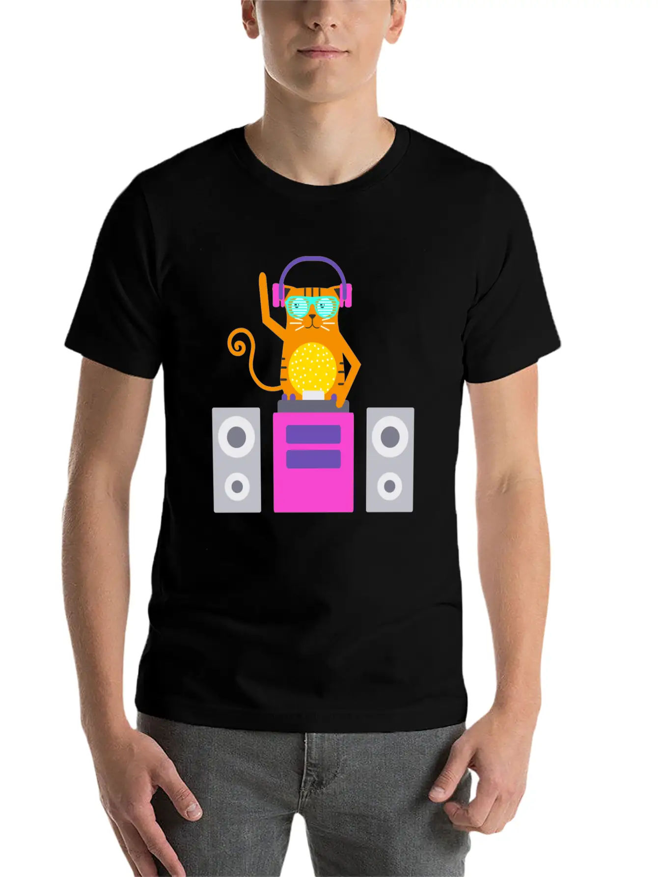 DJ Cat Basic Graphic T-Shirt ¨C Daily Comfort In Soft Cotton