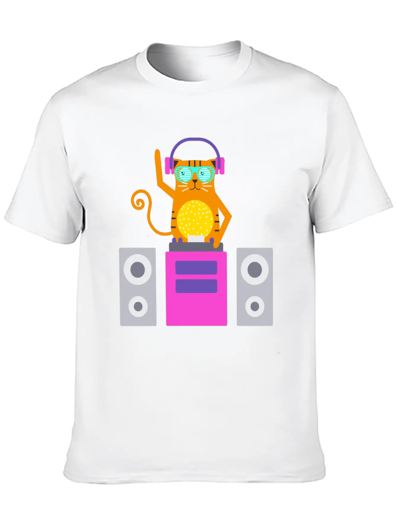 DJ Cat Basic Graphic T-Shirt ¨C Daily Comfort In Soft Cotton