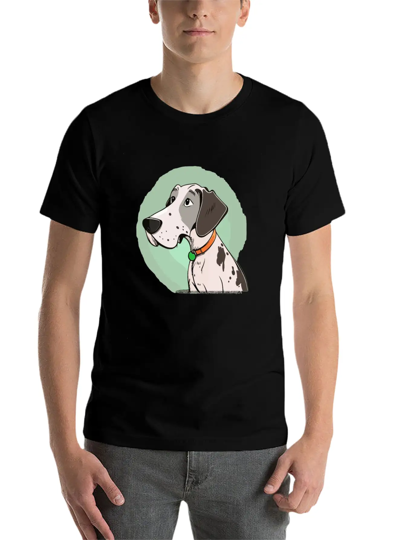 Dog Cartoon Style Unisex Casual T-Shirt ¨C Clean Design For Daily Comfort