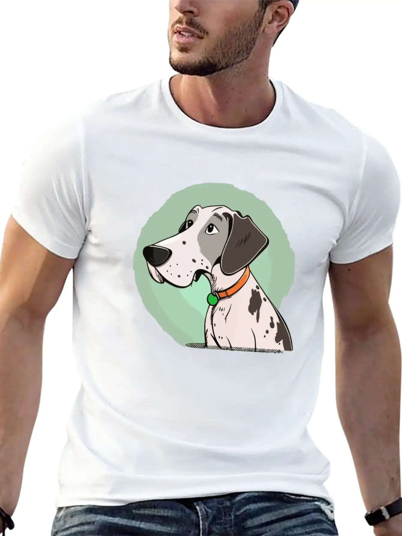 Dog Cartoon Style Unisex Casual T-Shirt ¨C Clean Design For Daily Comfort