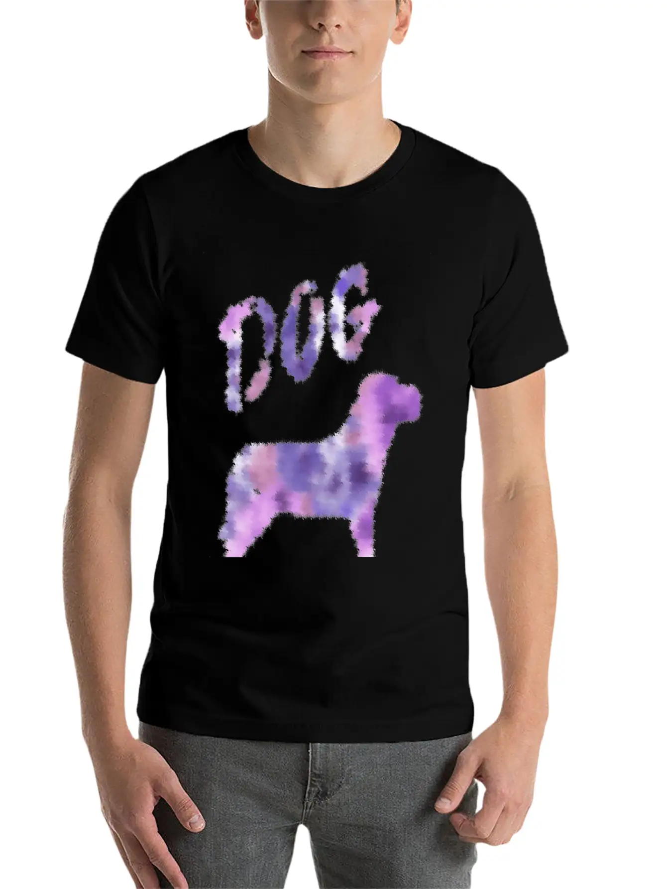Dog Colorful Ink Painting Soft Cotton Short Sleeve Tee ¨C Unisex Wardrobe Staple