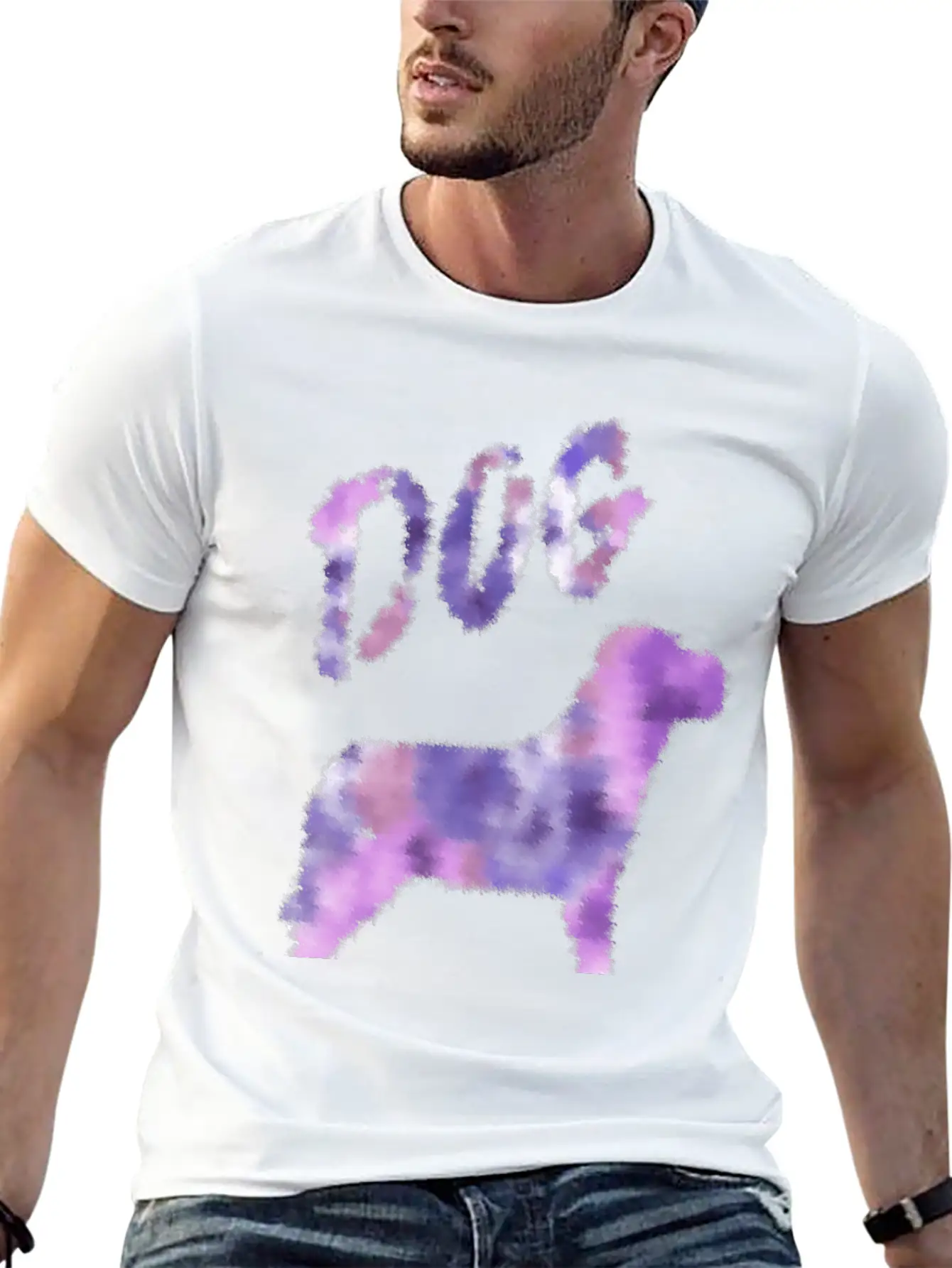 Dog Colorful Ink Painting Soft Cotton Short Sleeve Tee ¨C Unisex Wardrobe Staple