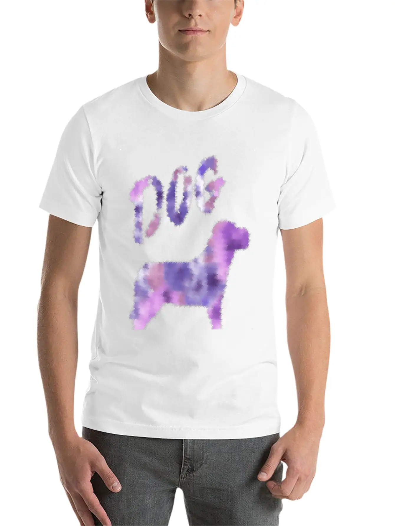 Dog Colorful Ink Painting Soft Cotton Short Sleeve Tee ¨C Unisex Wardrobe Staple