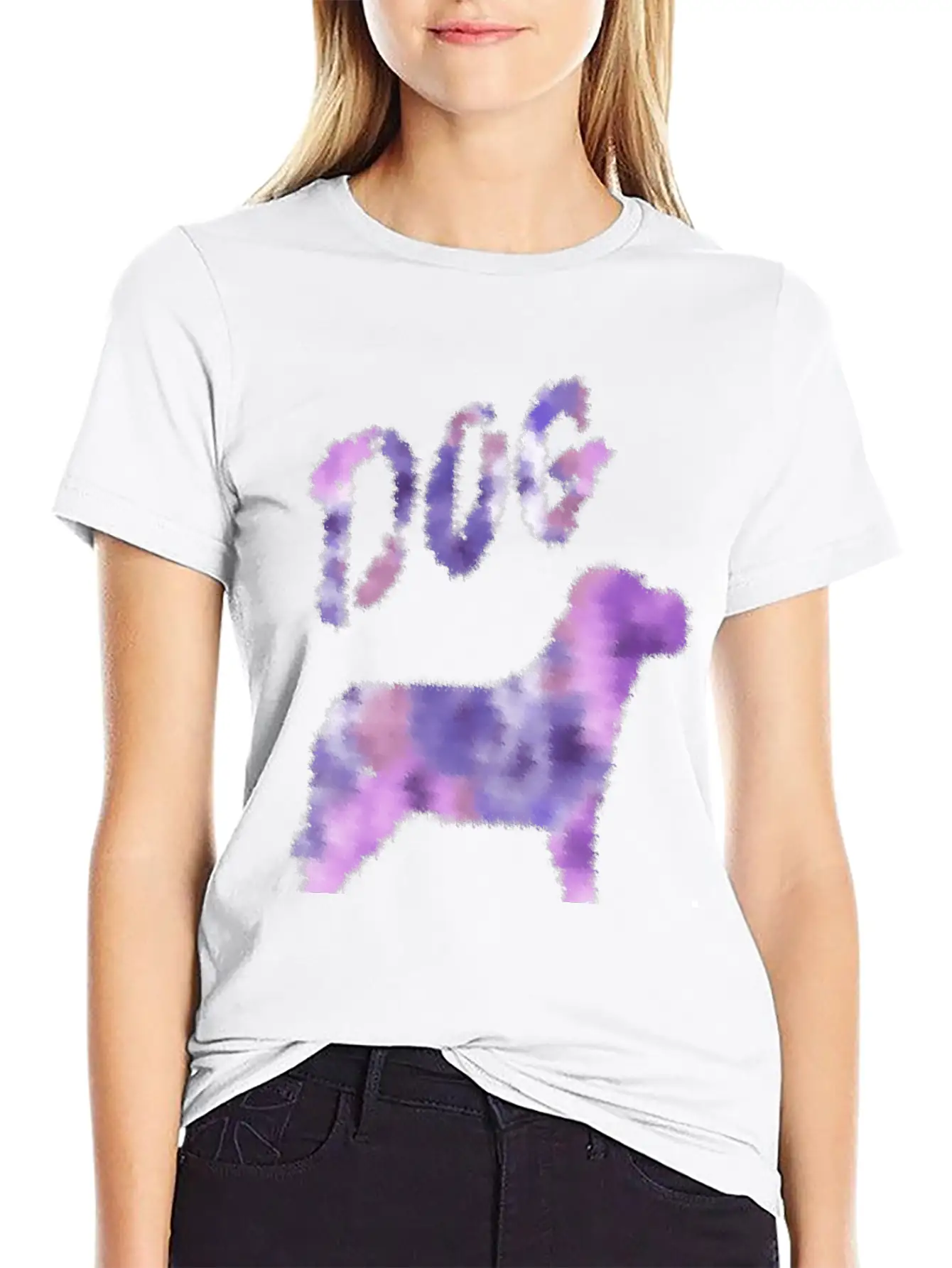 Dog Colorful Ink Painting Soft Cotton Short Sleeve Tee ¨C Unisex Wardrobe Staple