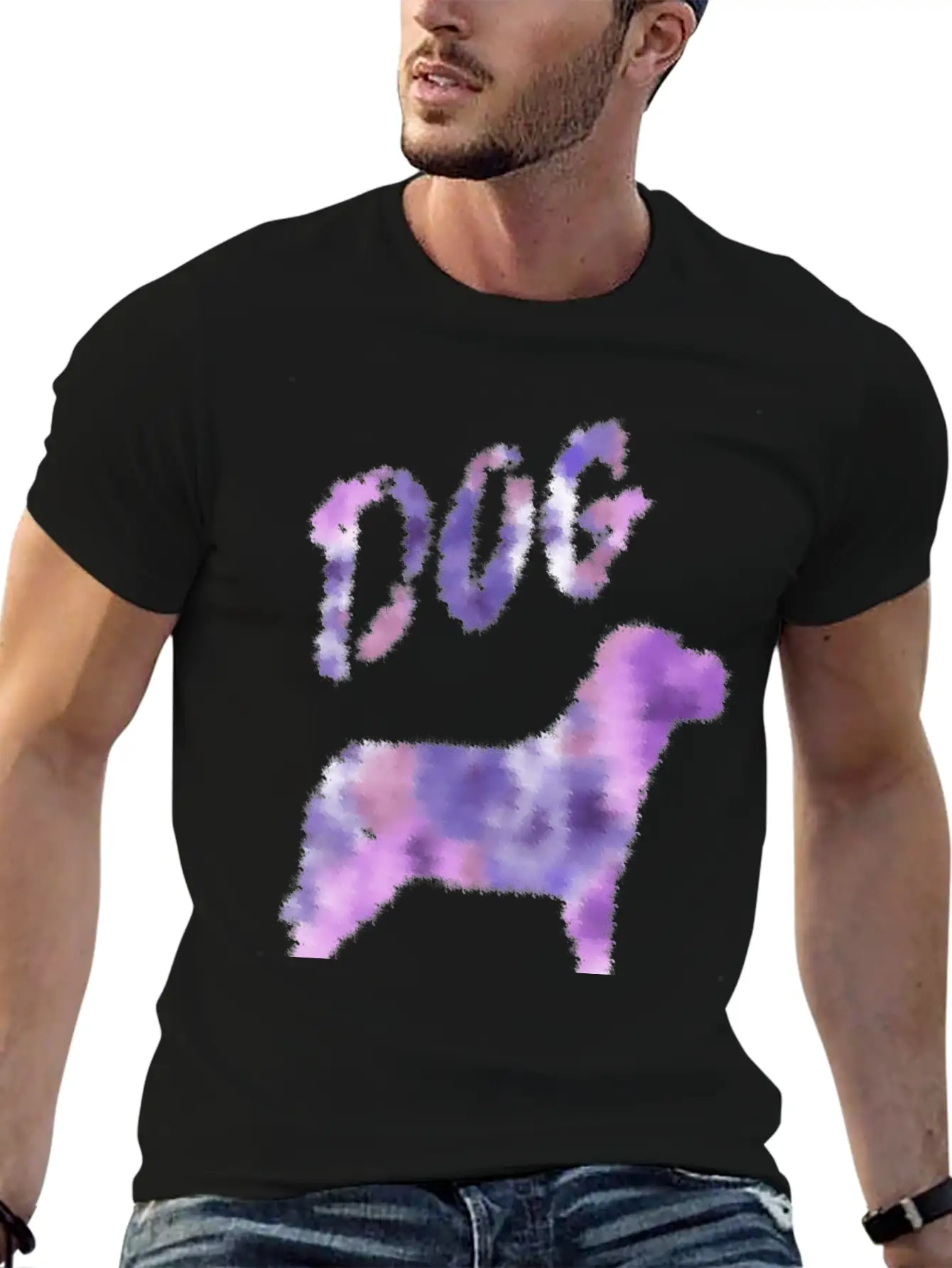 Dog Colorful Ink Painting Soft Cotton Short Sleeve Tee ¨C Unisex Wardrobe Staple