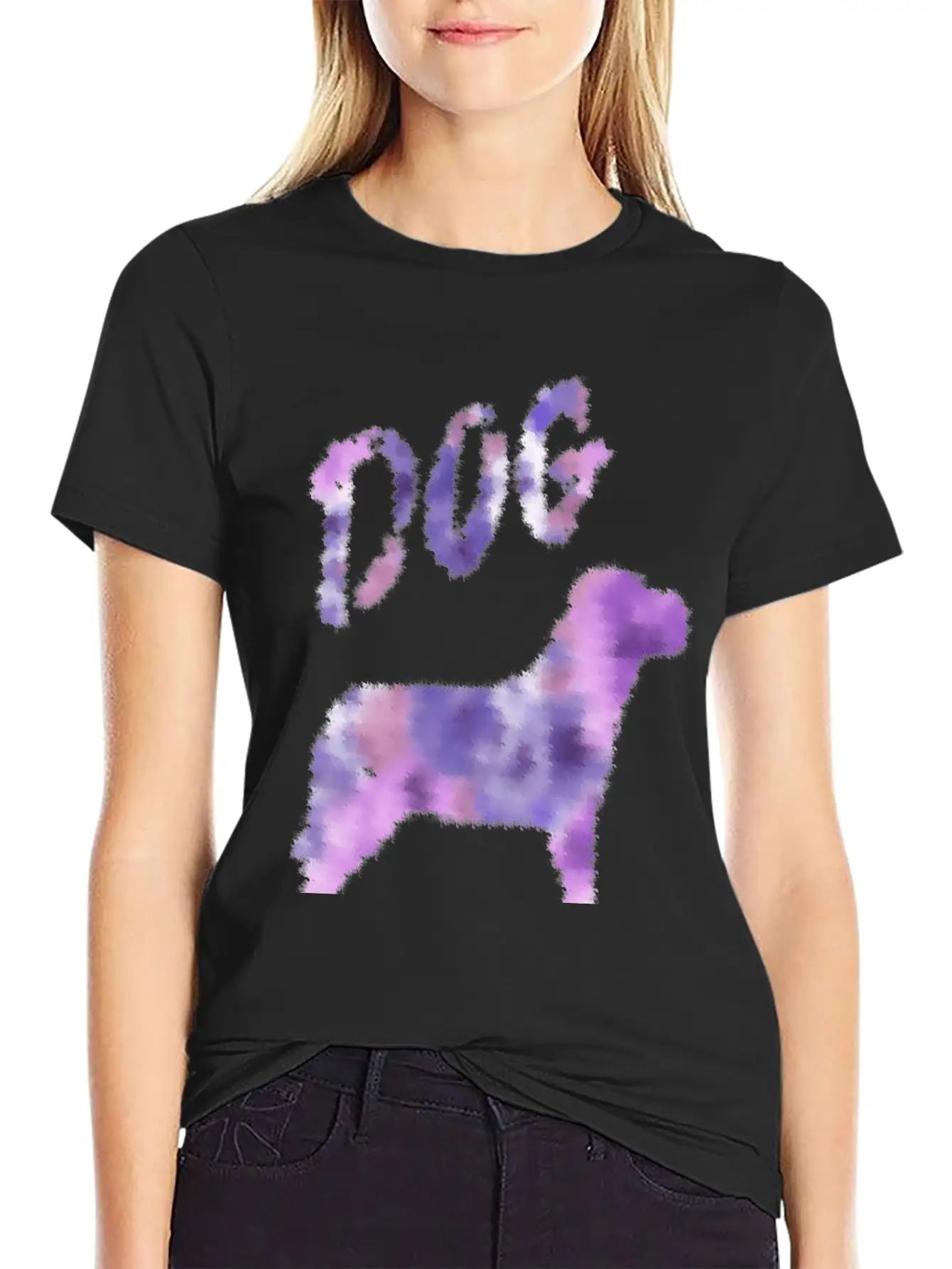 Dog Colorful Ink Painting Soft Cotton Short Sleeve Tee ¨C Unisex Wardrobe Staple