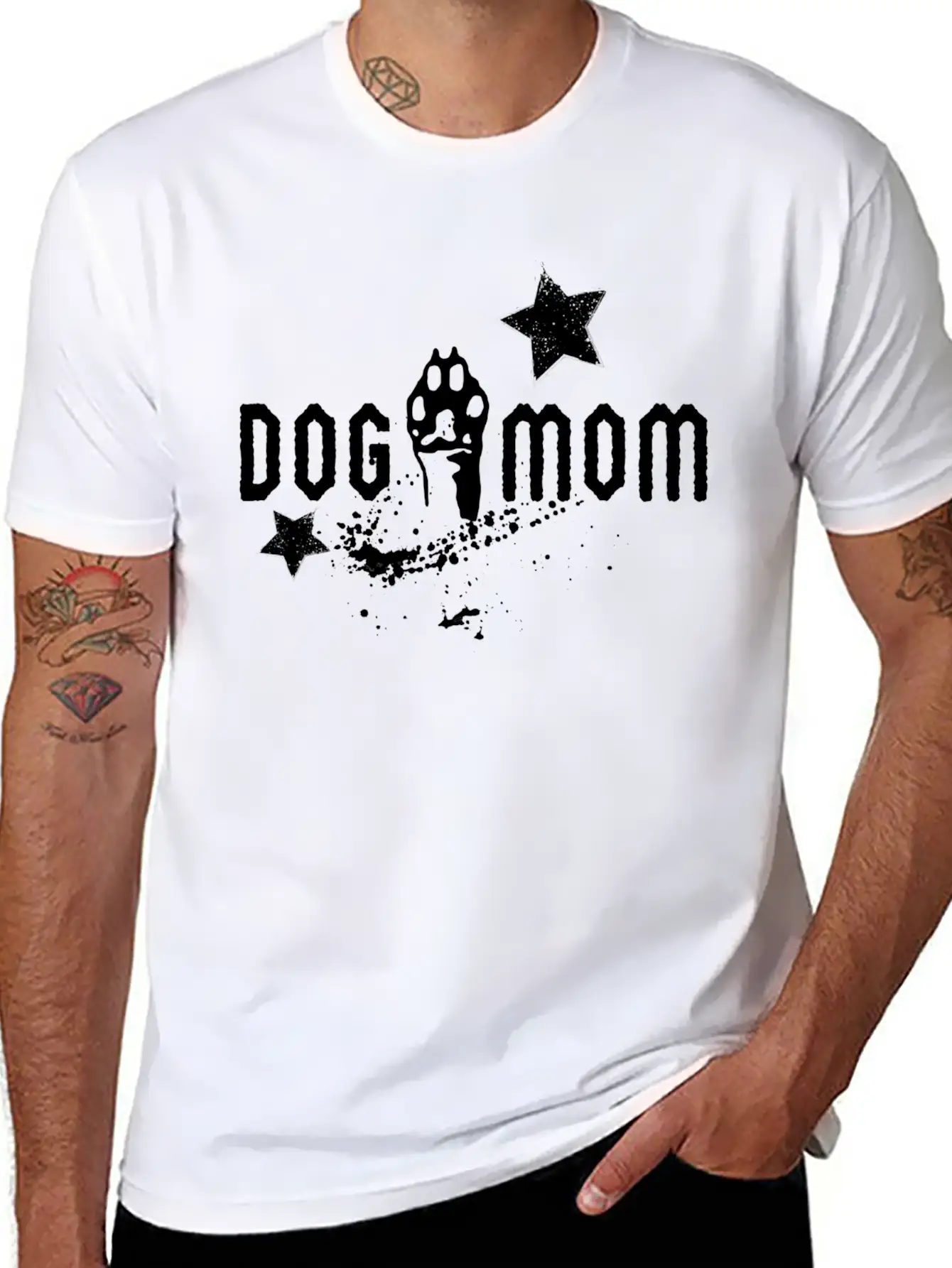 Dog Mom Grunge Basic Graphic T-Shirt ¨C Daily Comfort In Soft Cotton