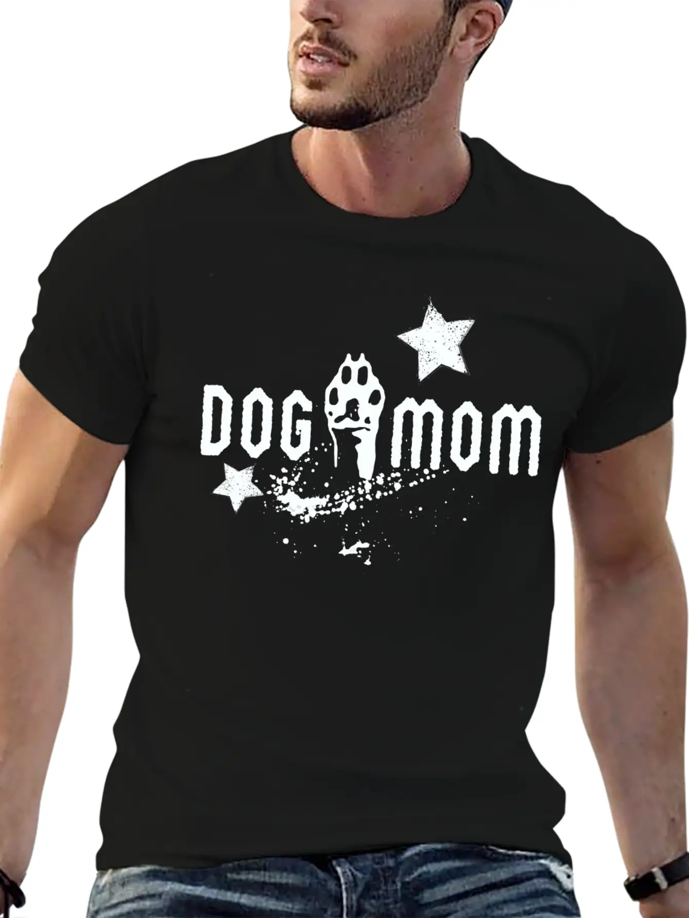 Dog Mom Grunge Basic Graphic T-Shirt ¨C Daily Comfort In Soft Cotton