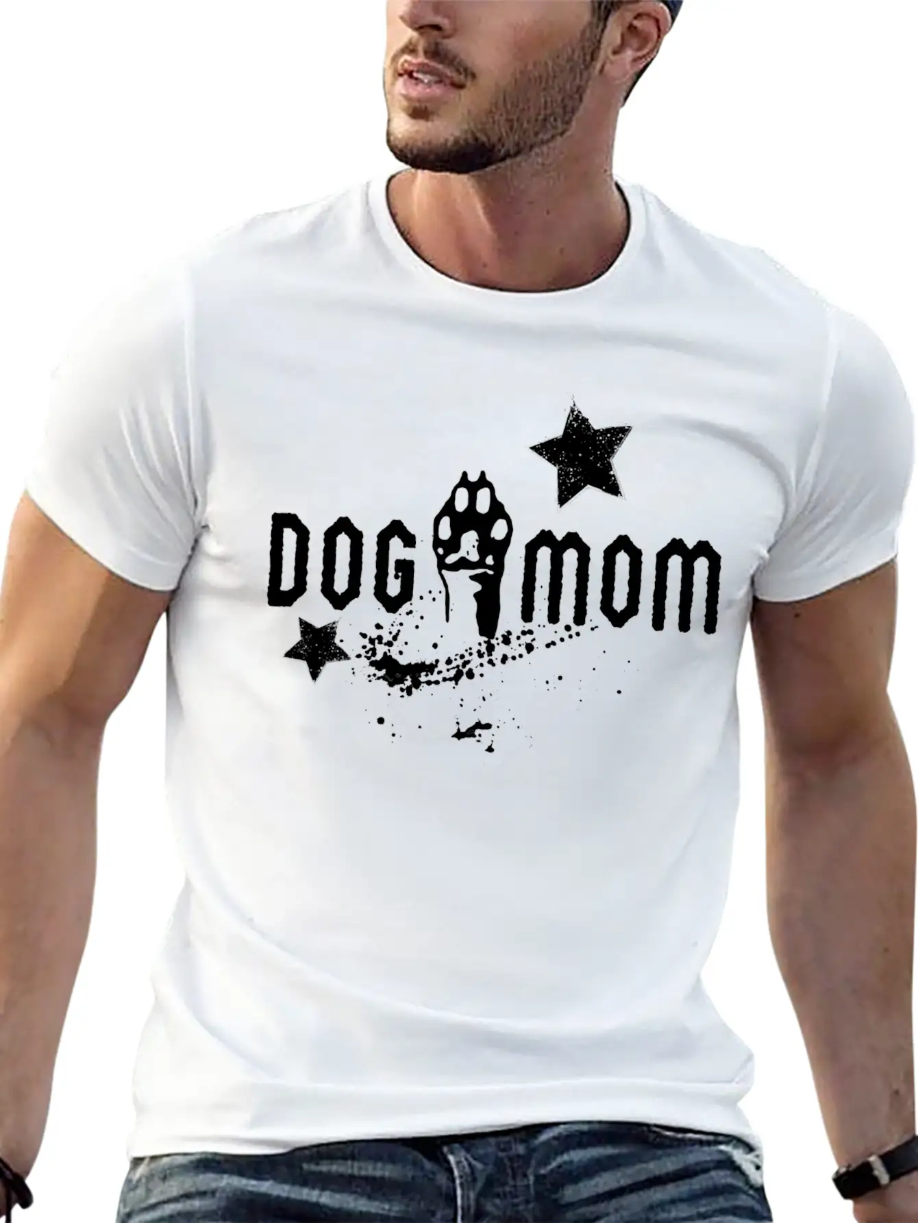 Dog Mom Grunge Basic Graphic T-Shirt ¨C Daily Comfort In Soft Cotton