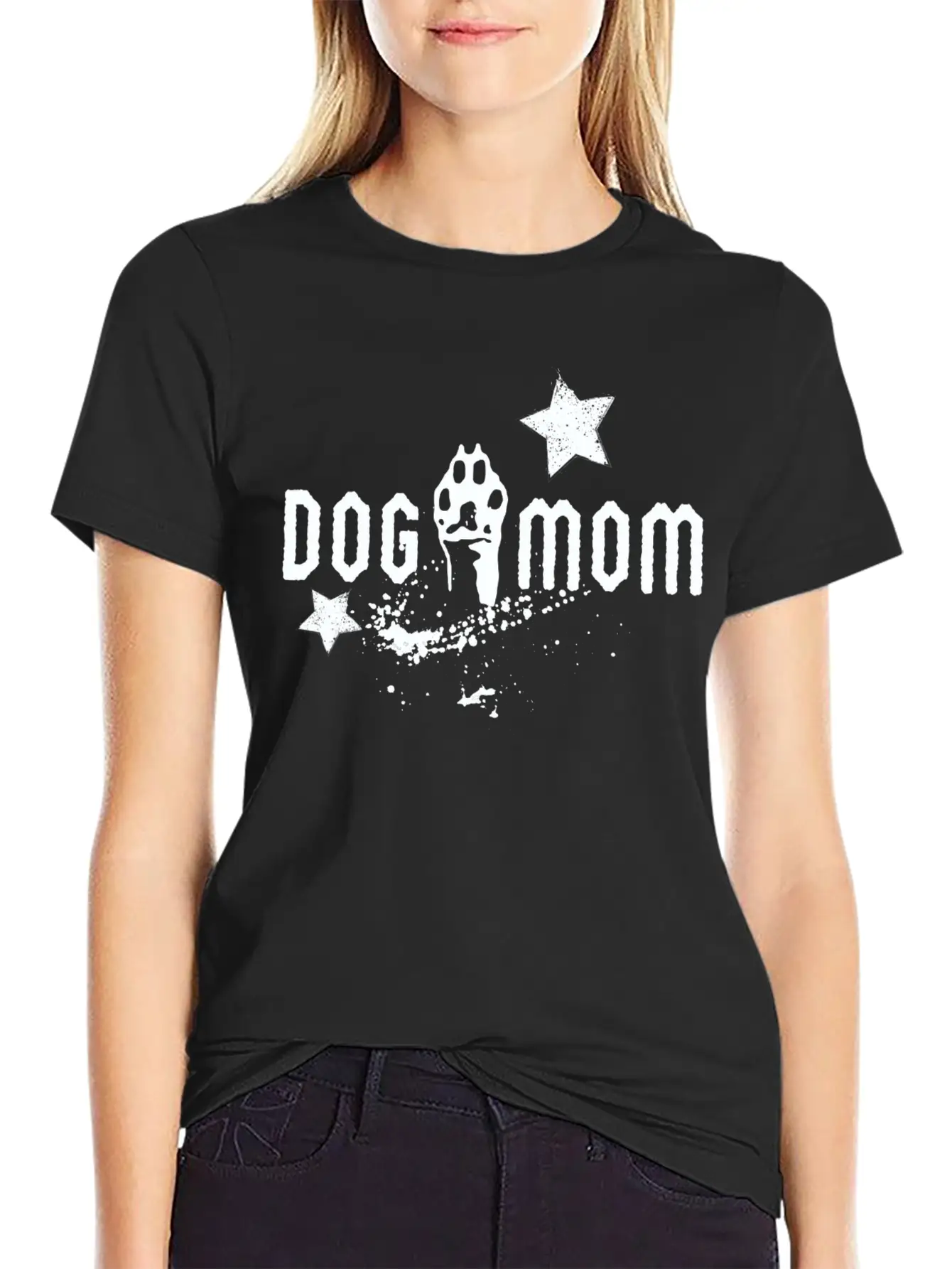 Dog Mom Grunge Basic Graphic T-Shirt ¨C Daily Comfort In Soft Cotton