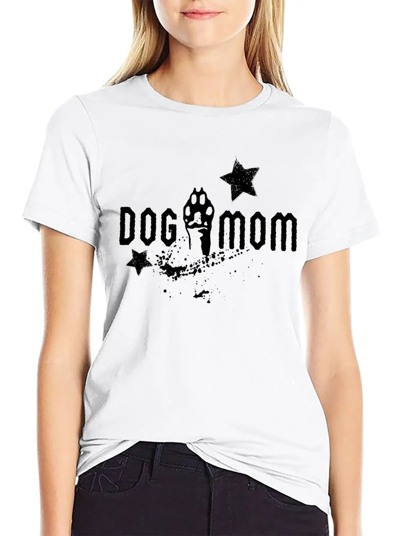 Dog Mom Grunge Basic Graphic T-Shirt ¨C Daily Comfort In Soft Cotton