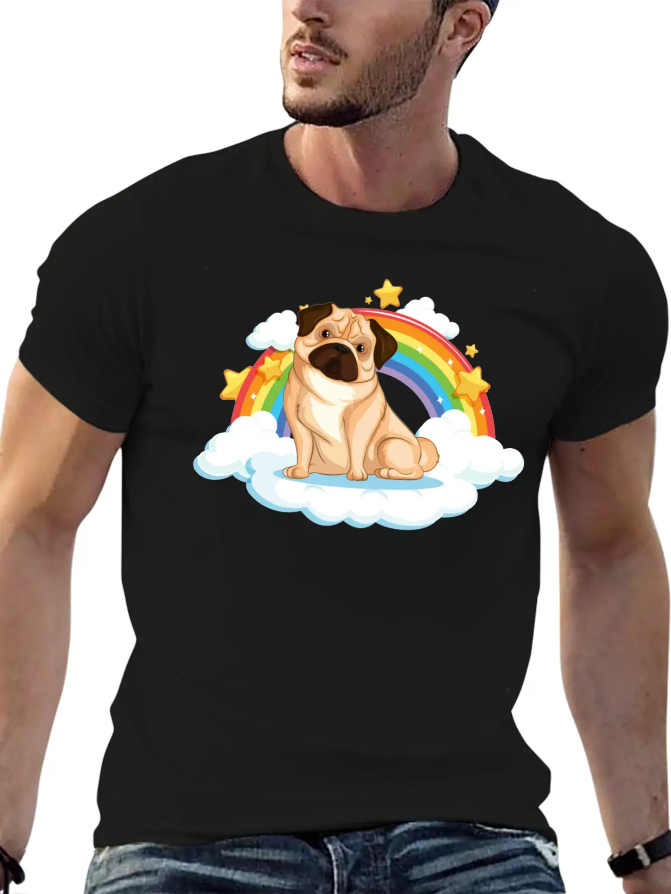 Dog Rainbow Soft Cotton Short Sleeve Tee ¨C Unisex Wardrobe Staple
