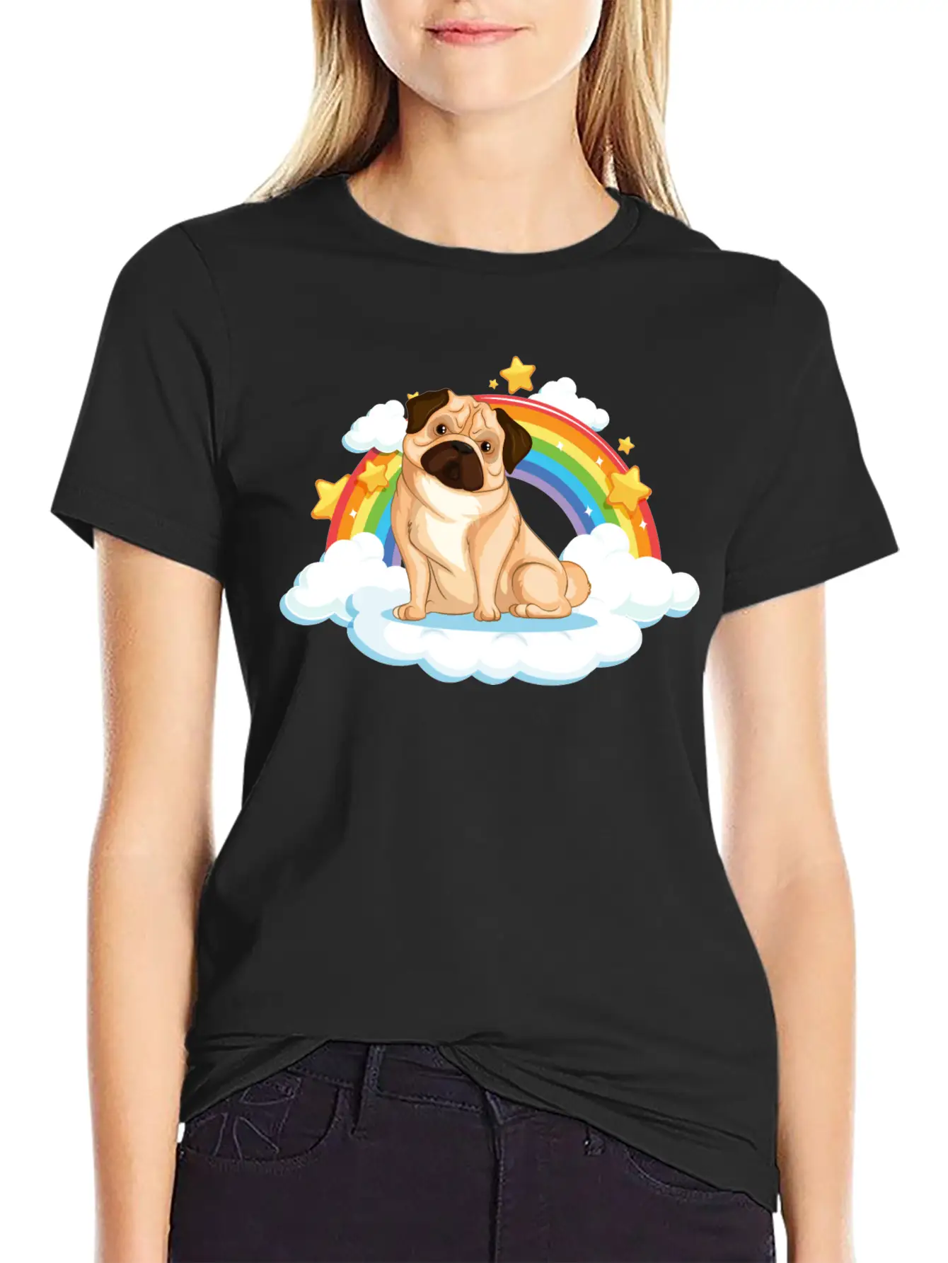 Dog Rainbow Soft Cotton Short Sleeve Tee ¨C Unisex Wardrobe Staple