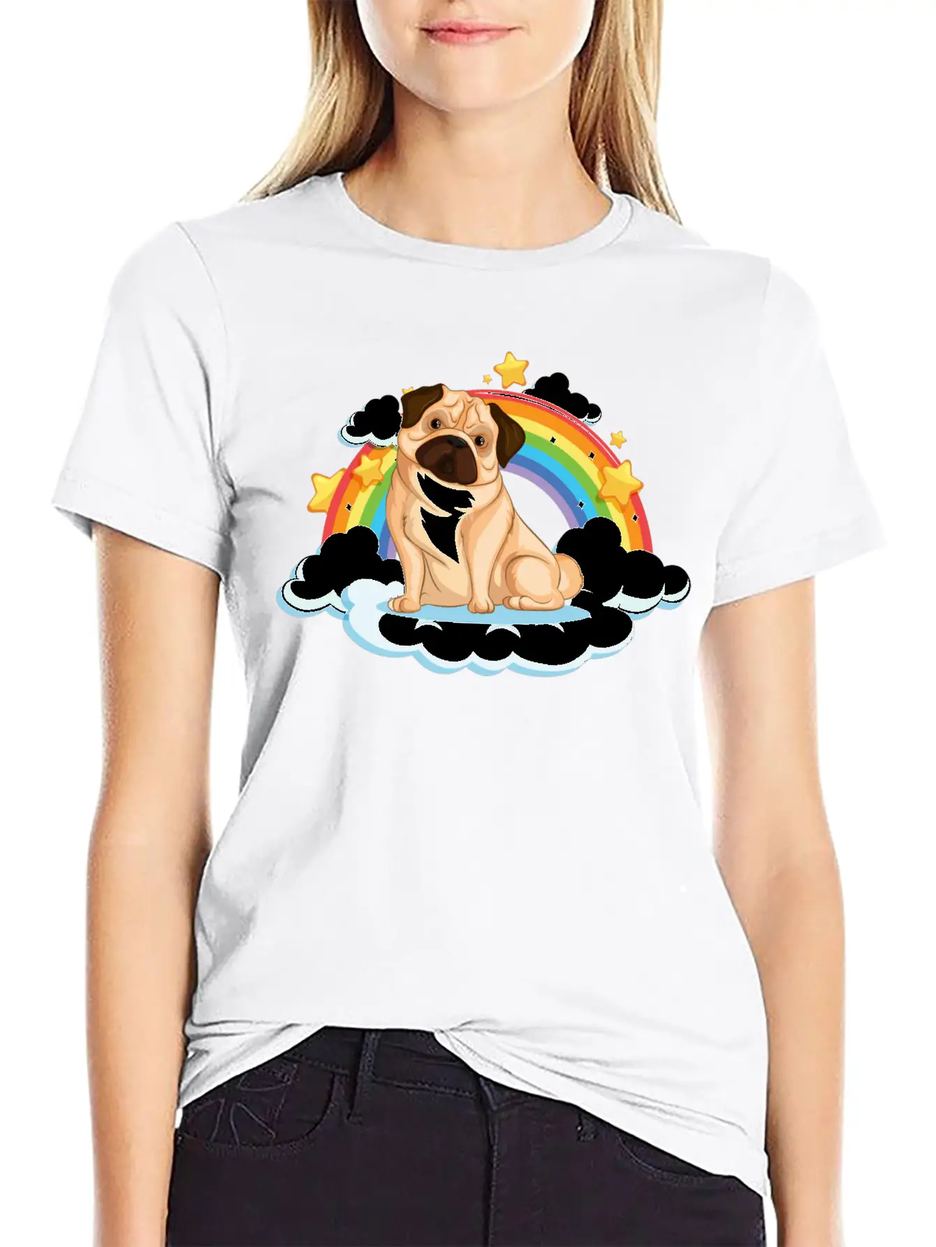 Dog Rainbow Soft Cotton Short Sleeve Tee ¨C Unisex Wardrobe Staple