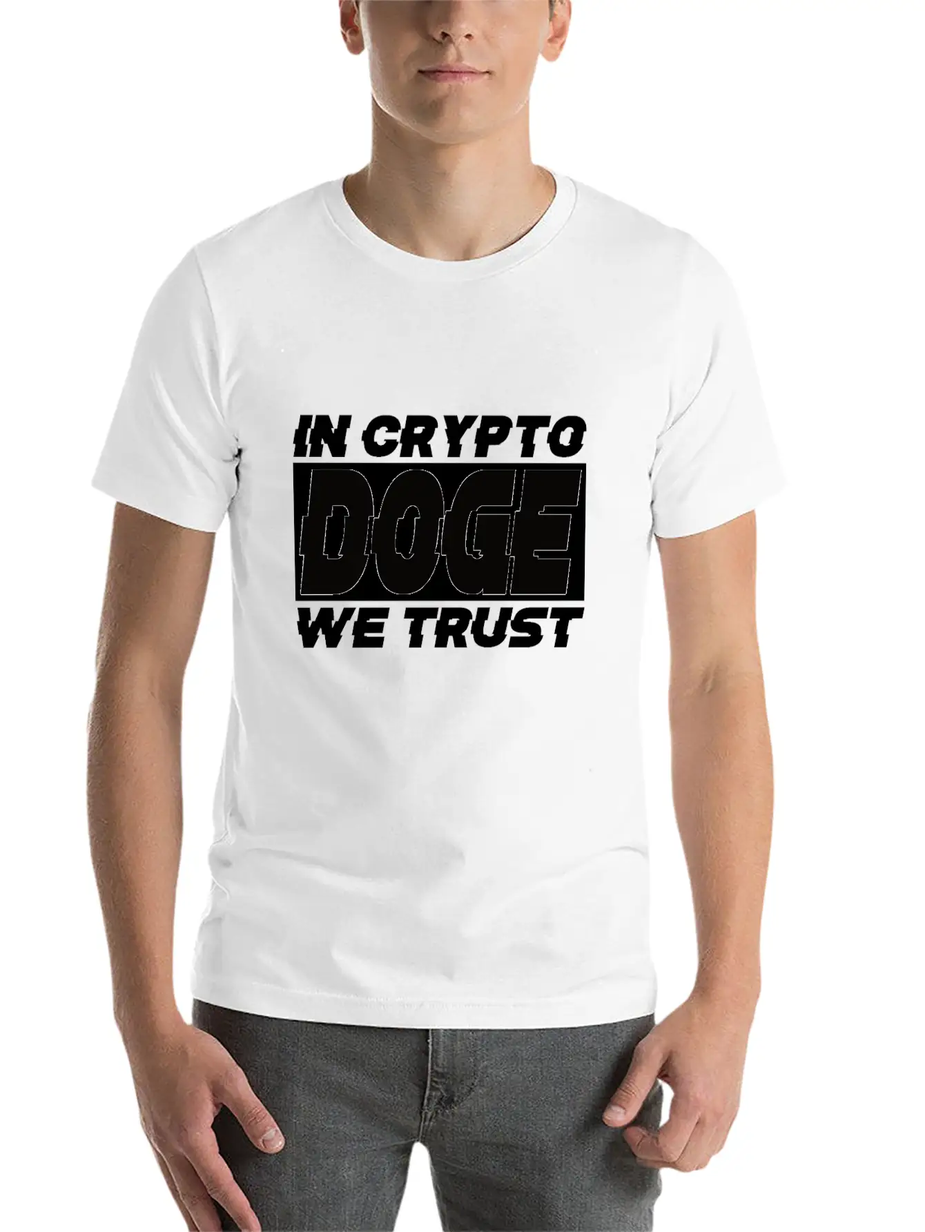 DOGE IN CRYPTO WE TRUST Soft Cotton Short Sleeve Tee ¨C Unisex Wardrobe Staple