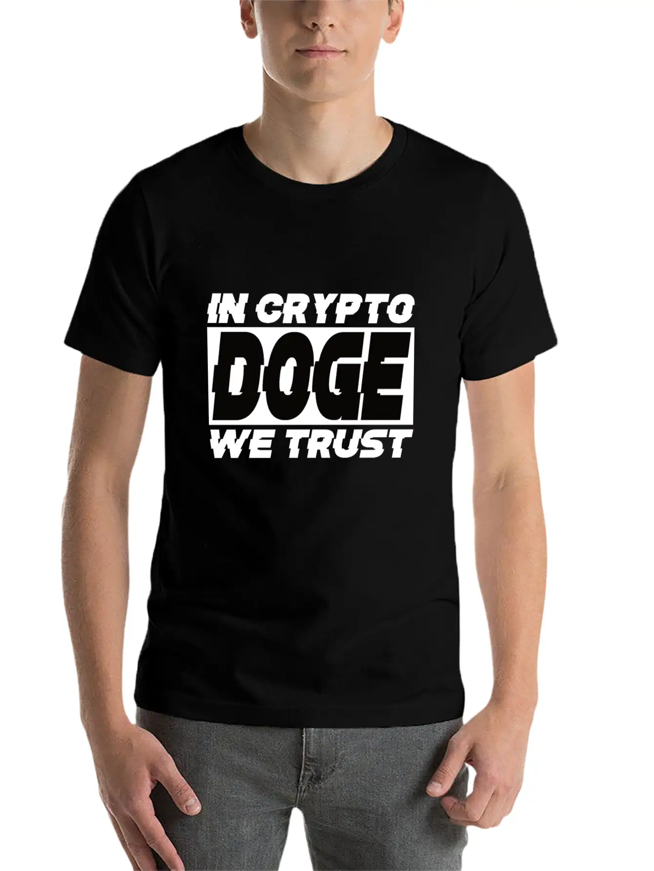 DOGE IN CRYPTO WE TRUST Soft Cotton Short Sleeve Tee ¨C Unisex Wardrobe Staple