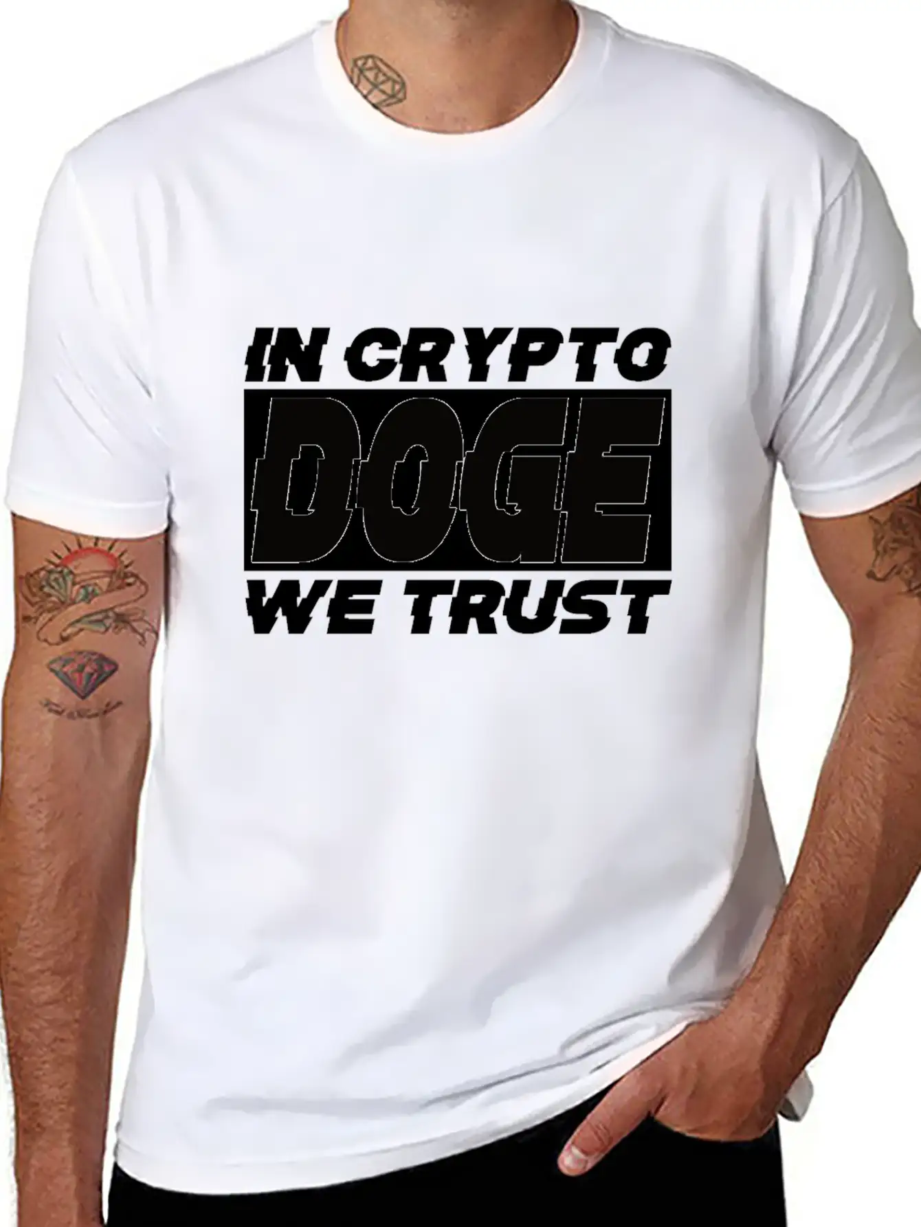 DOGE IN CRYPTO WE TRUST Soft Cotton Short Sleeve Tee ¨C Unisex Wardrobe Staple