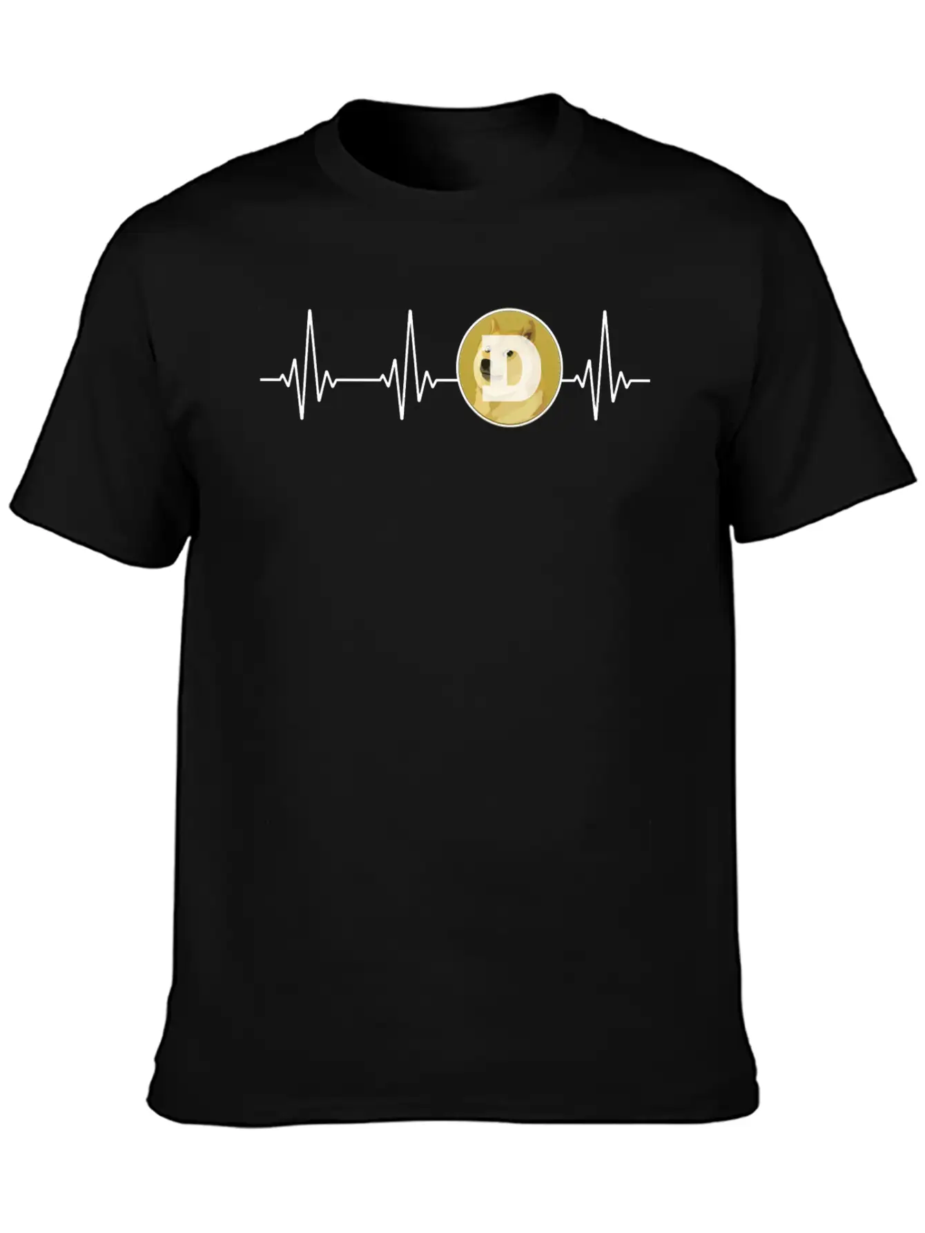 Dogecoin Love Heartbeat DOGE Cryptocurrency Essential Cotton Tee For Daily Outfits ¨C Unisex Style