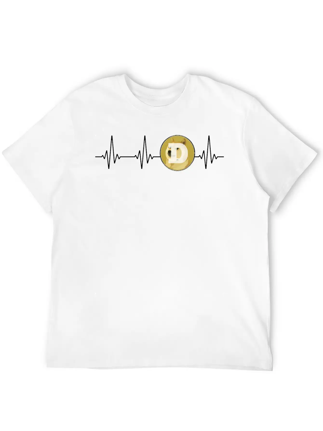 Dogecoin Love Heartbeat DOGE Cryptocurrency Essential Cotton Tee For Daily Outfits ¨C Unisex Style