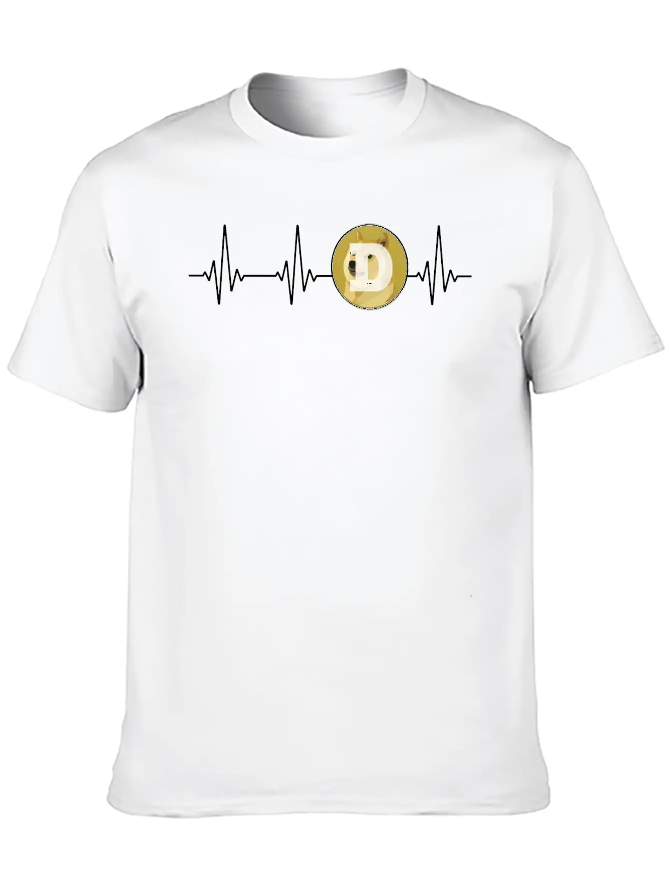 Dogecoin Love Heartbeat DOGE Cryptocurrency Essential Cotton Tee For Daily Outfits ¨C Unisex Style