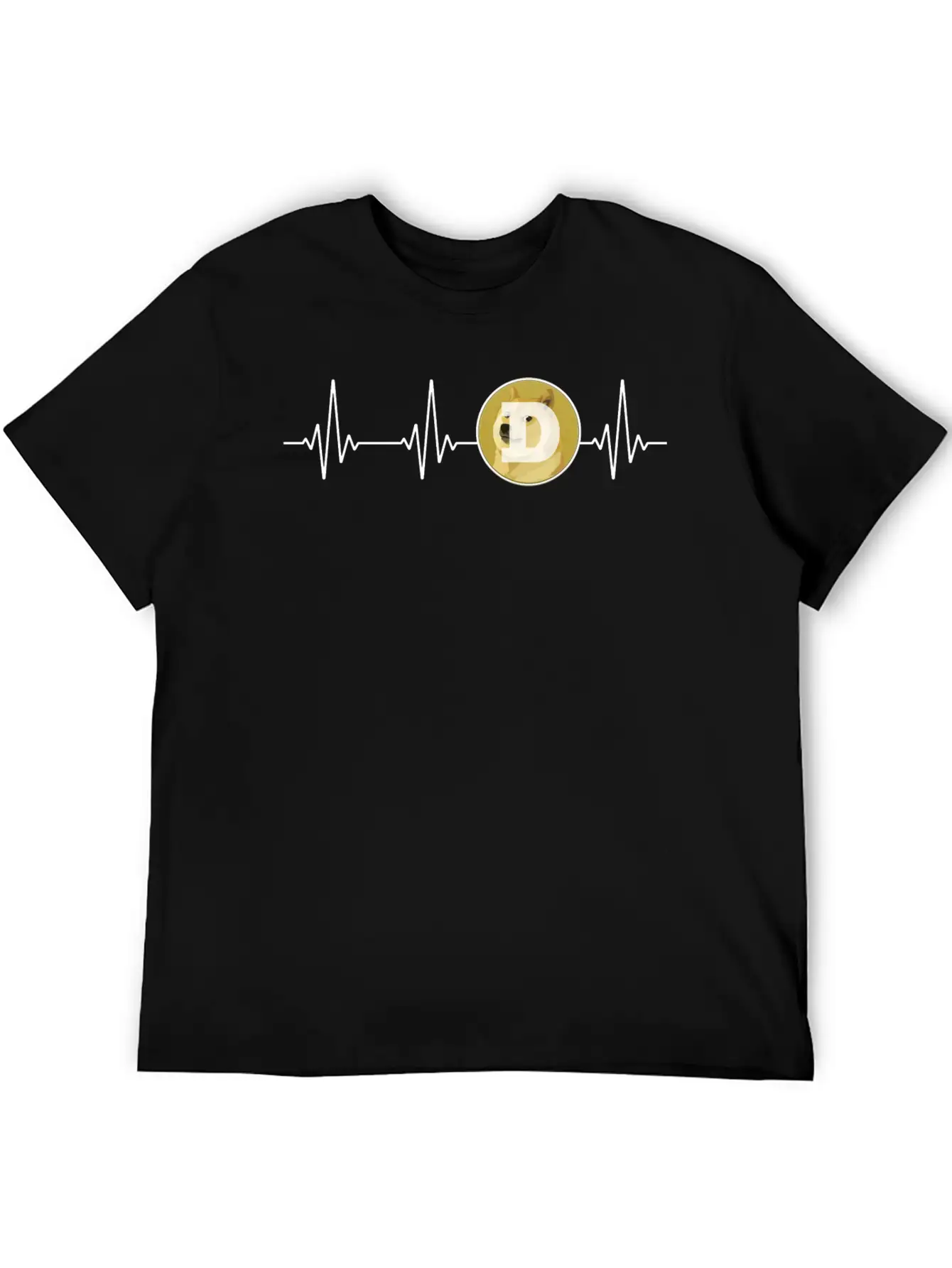 Dogecoin Love Heartbeat DOGE Cryptocurrency Essential Cotton Tee For Daily Outfits ¨C Unisex Style