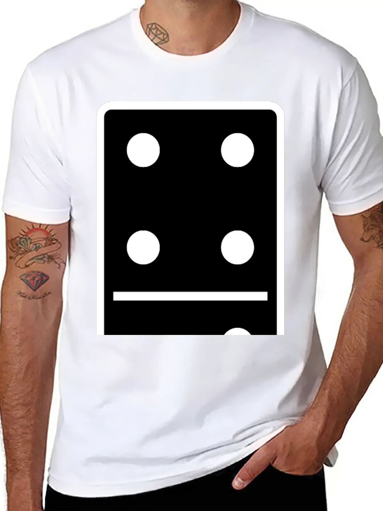 DOMINO STONE 4:3 - VARIABLE COLOR - VECTOR DESIGN! Soft Cotton Short Sleeve Tee ¨C Unisex Wardrobe Staple