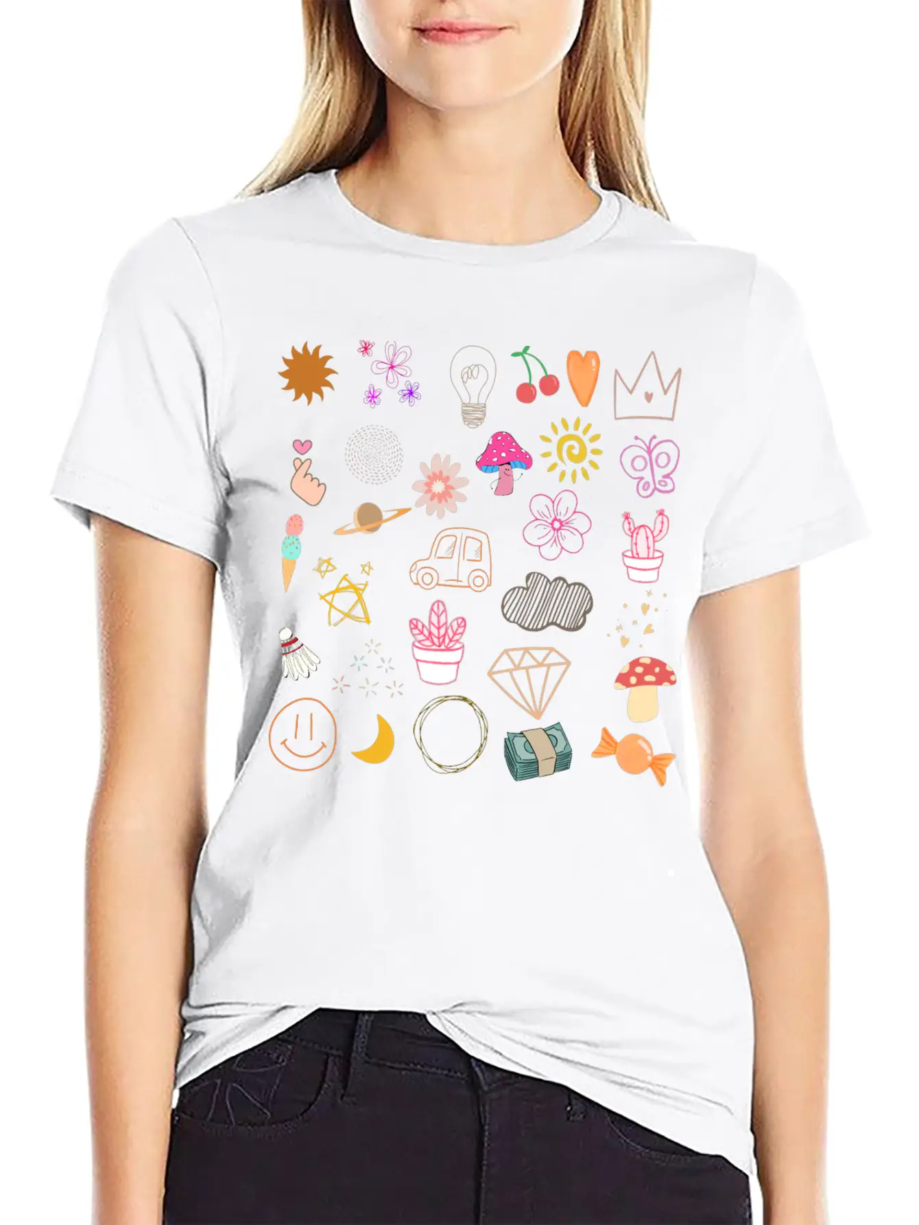 Doodle Essential Cotton Tee For Daily Outfits ¨C Unisex Style