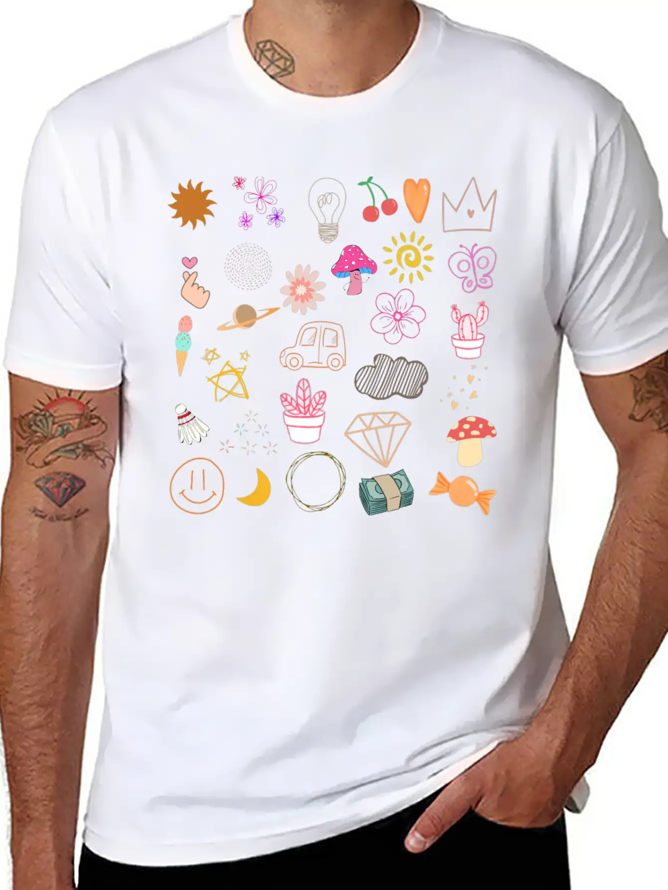 Doodle Essential Cotton Tee For Daily Outfits ¨C Unisex Style