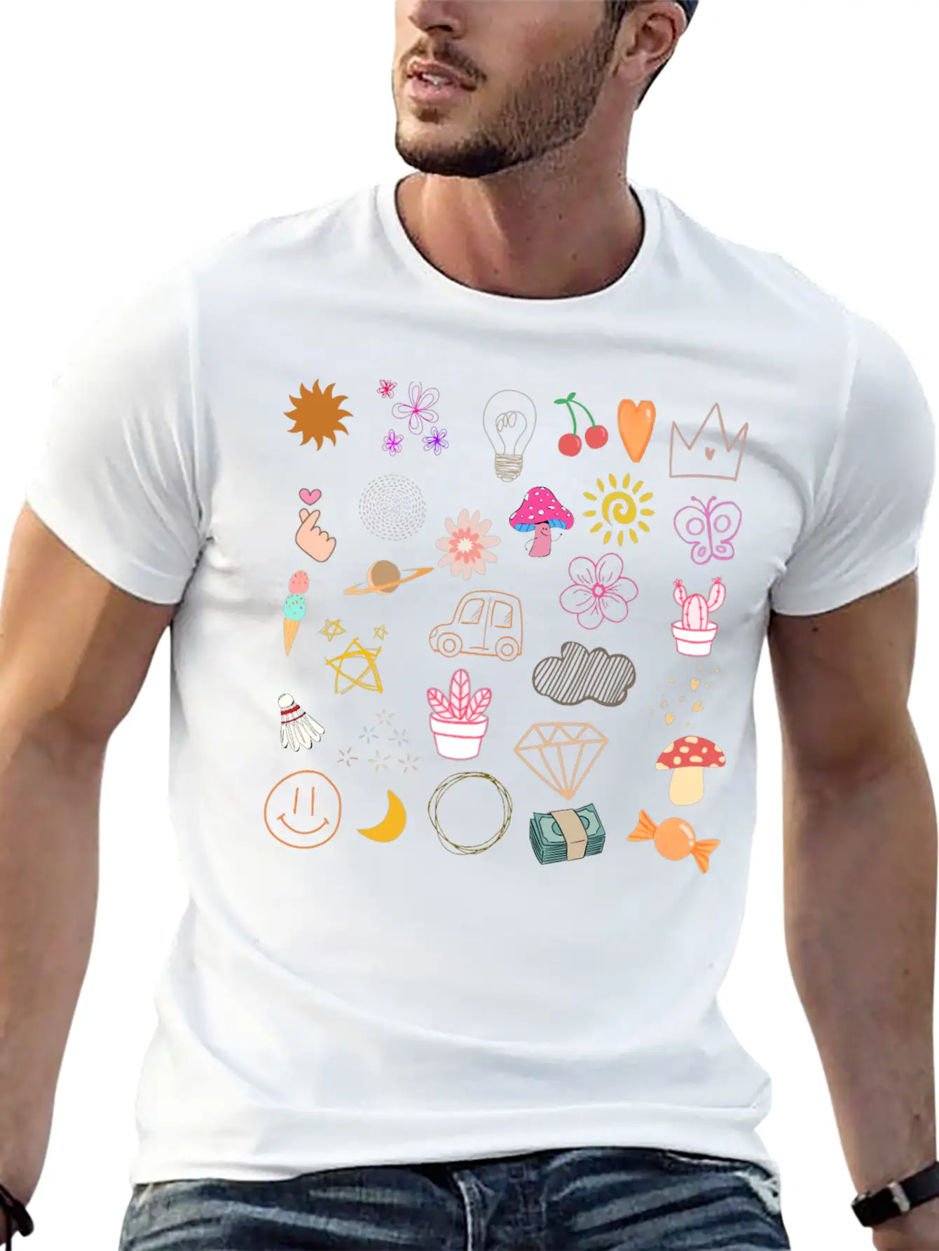 Doodle Essential Cotton Tee For Daily Outfits ¨C Unisex Style