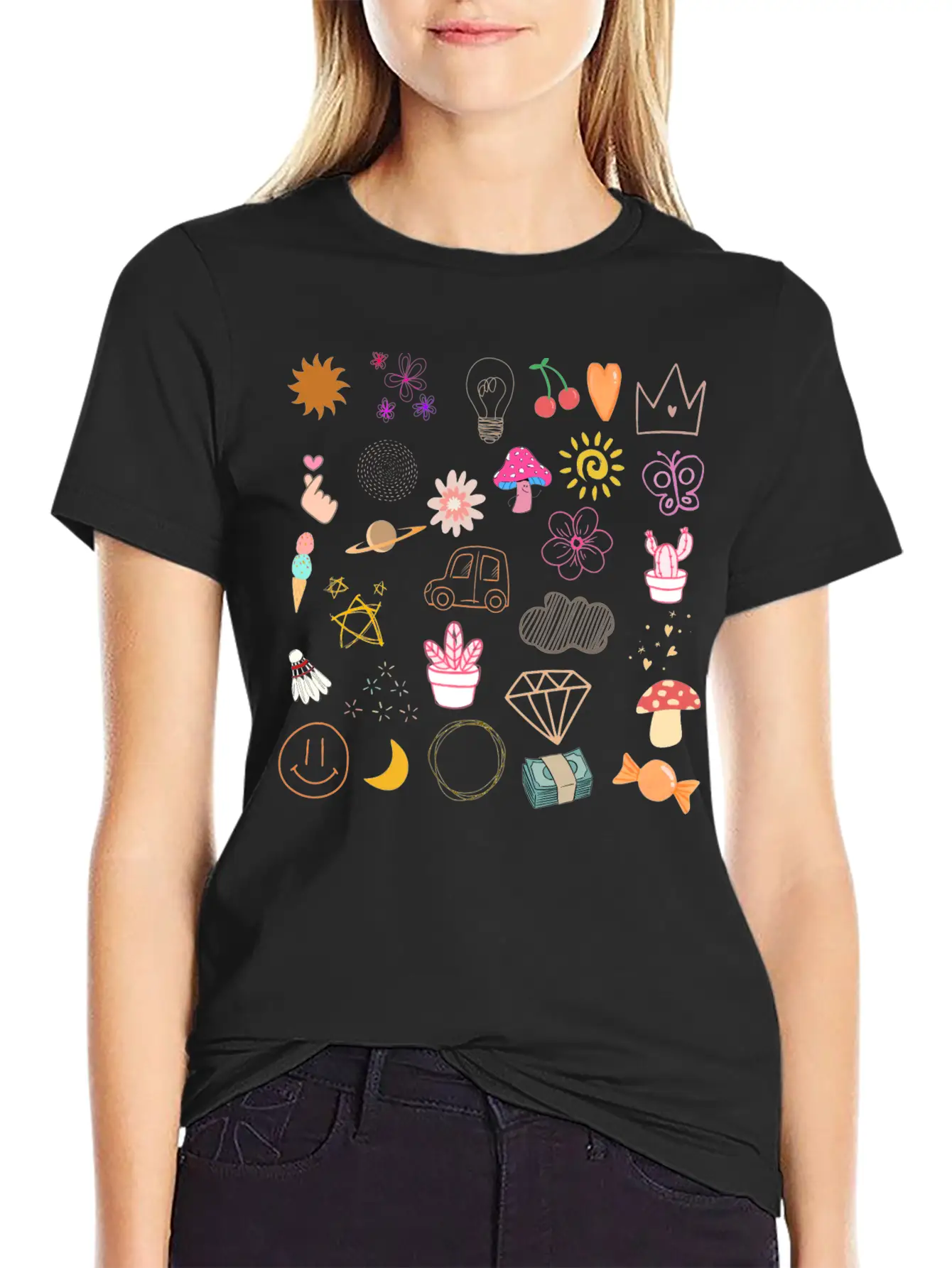Doodle Essential Cotton Tee For Daily Outfits ¨C Unisex Style