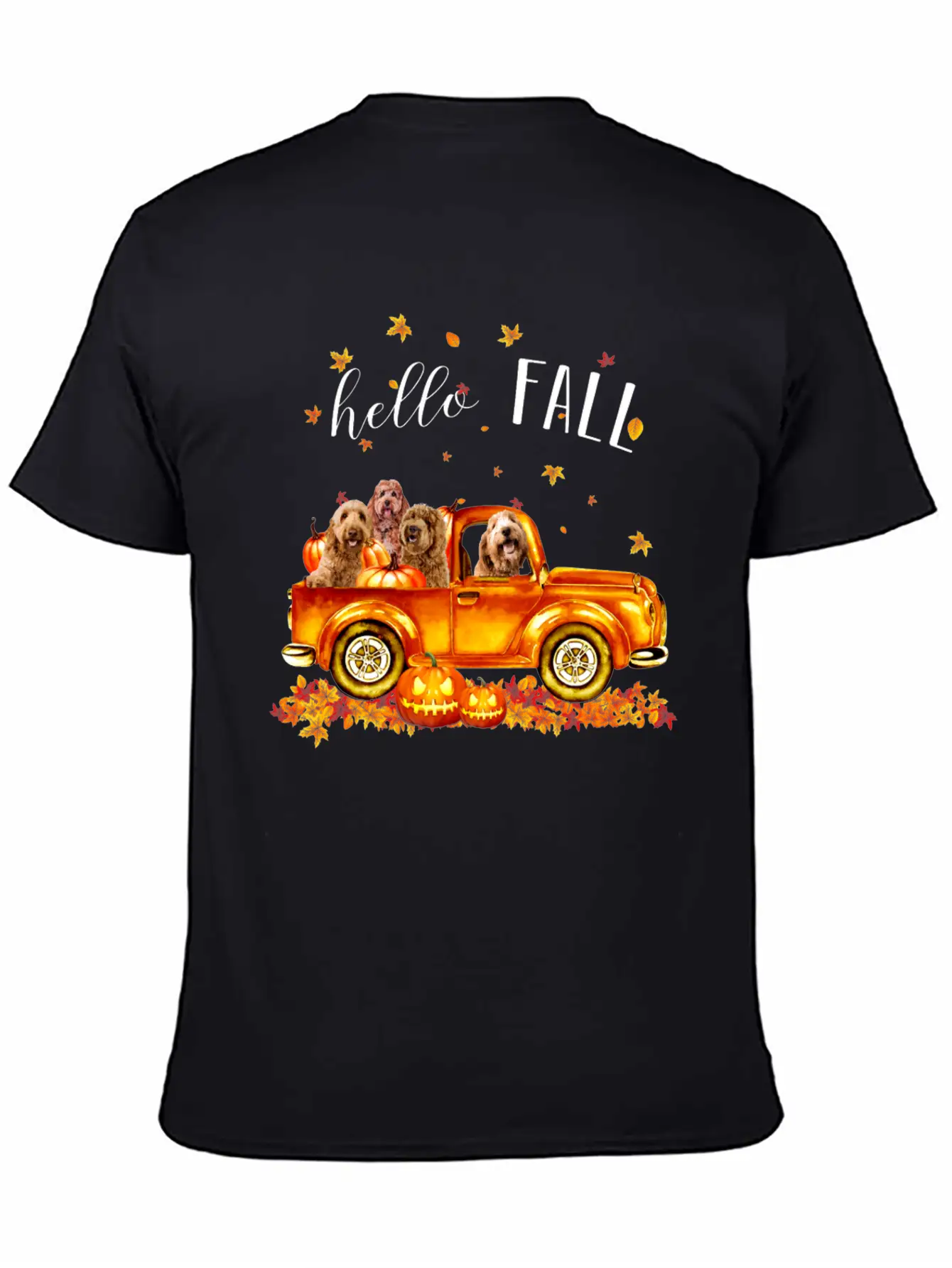 Doodle Hello Fall Doodles In Car Pumpkin Unisex Casual T-Shirt ¨C Clean Design For Daily Comfort