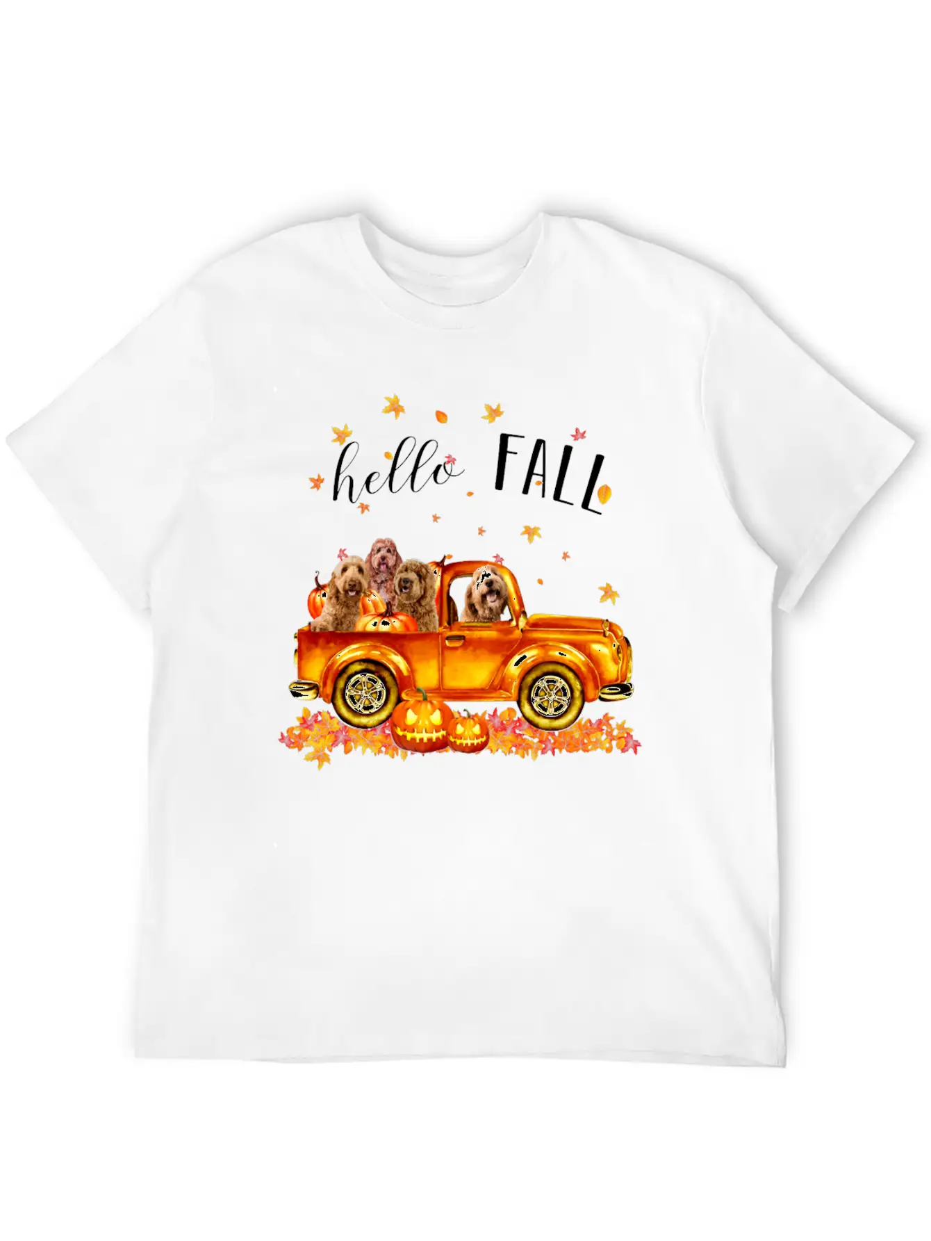 Doodle Hello Fall Doodles In Car Pumpkin Unisex Casual T-Shirt ¨C Clean Design For Daily Comfort