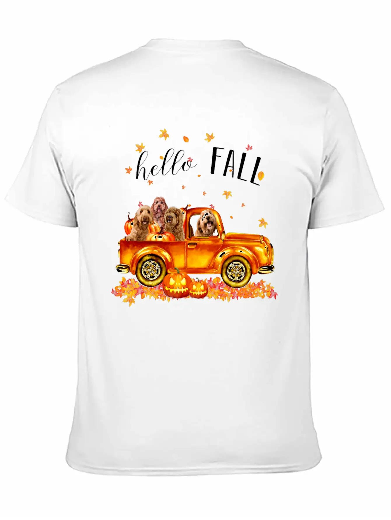 Doodle Hello Fall Doodles In Car Pumpkin Unisex Casual T-Shirt ¨C Clean Design For Daily Comfort