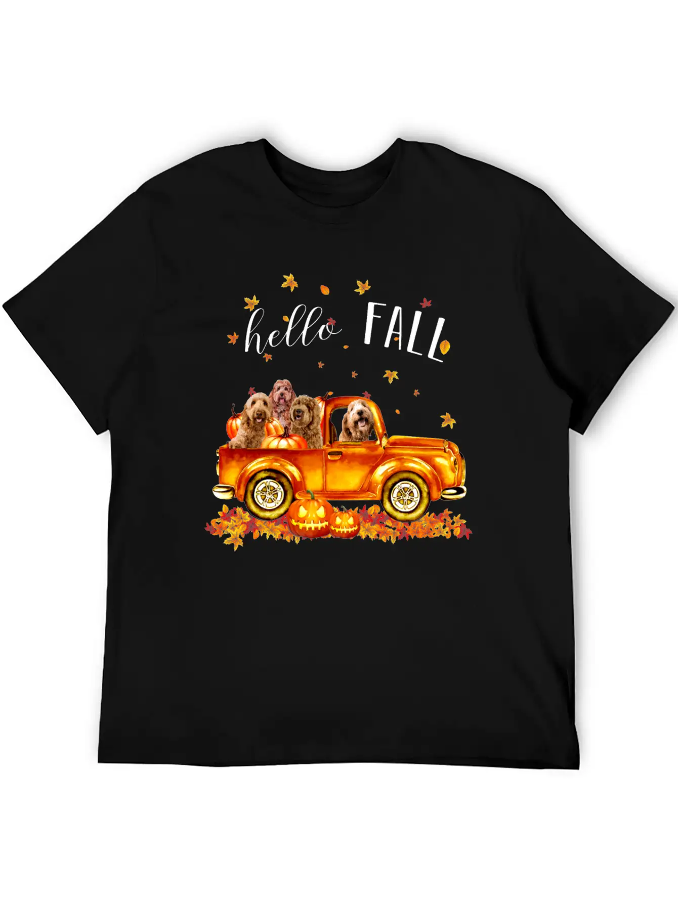 Doodle Hello Fall Doodles In Car Pumpkin Unisex Casual T-Shirt ¨C Clean Design For Daily Comfort