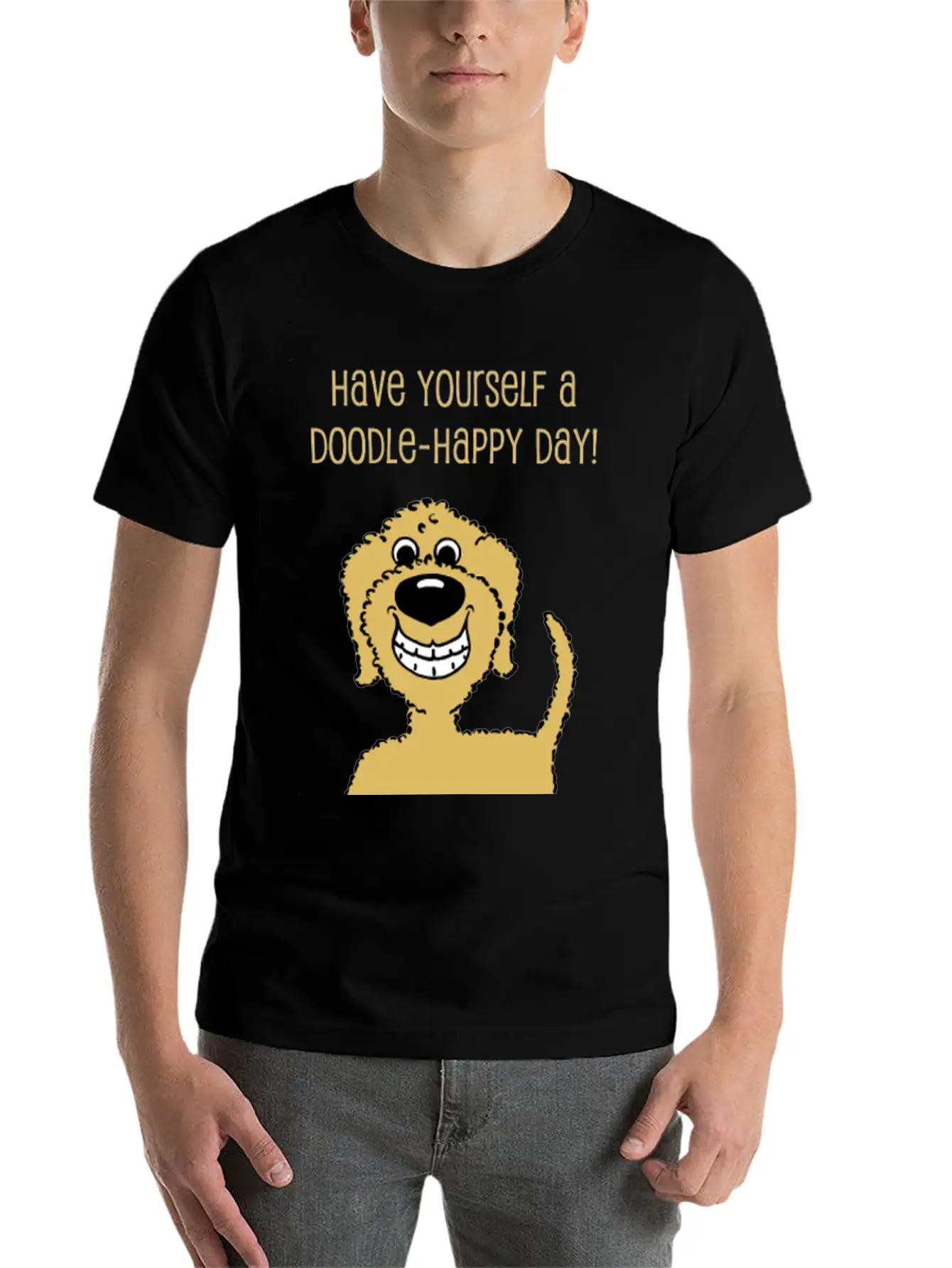 Doodle Smile Blond Essential Cotton Tee For Daily Outfits ¨C Unisex Style
