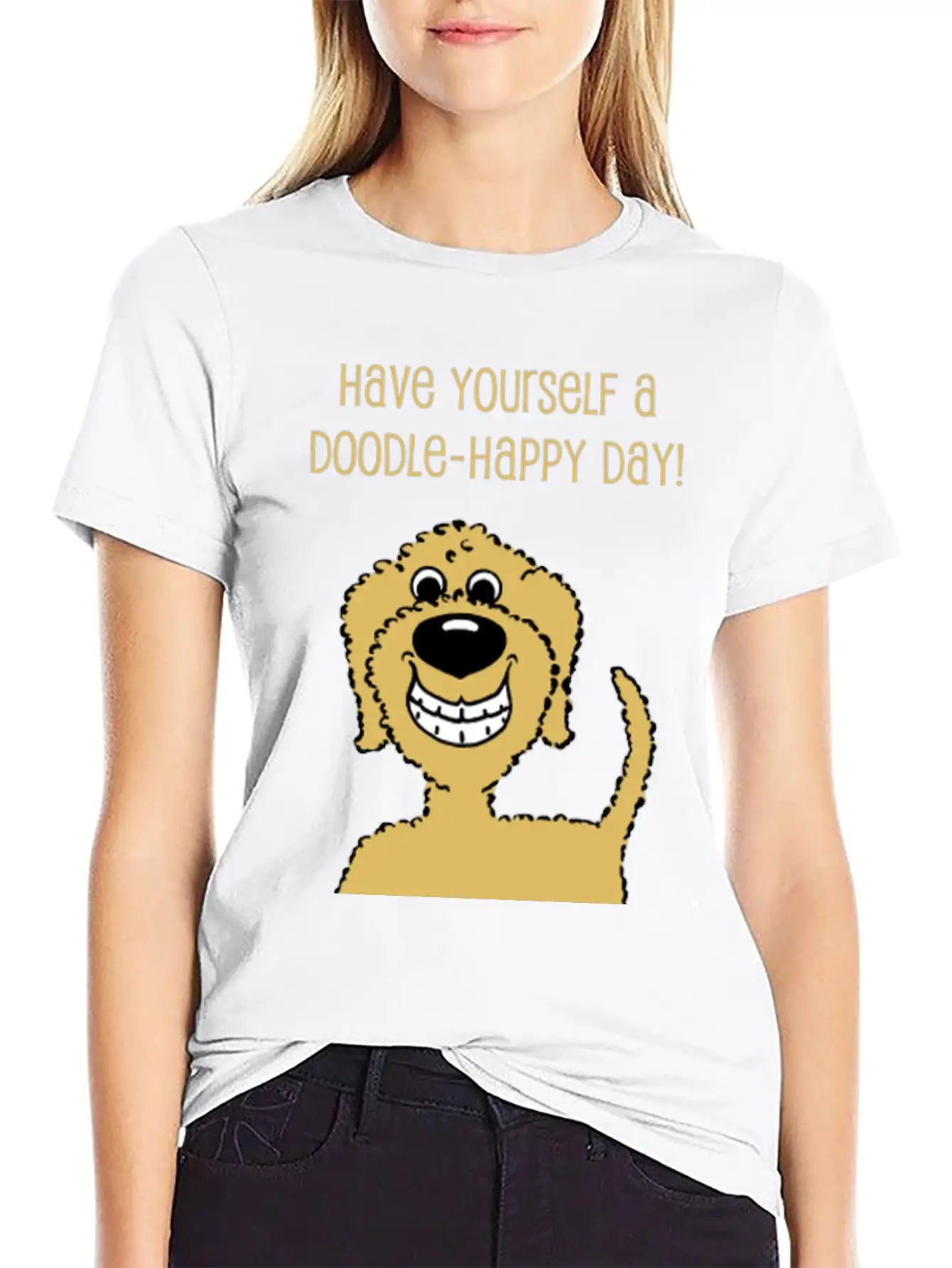 Doodle Smile Blond Essential Cotton Tee For Daily Outfits ¨C Unisex Style
